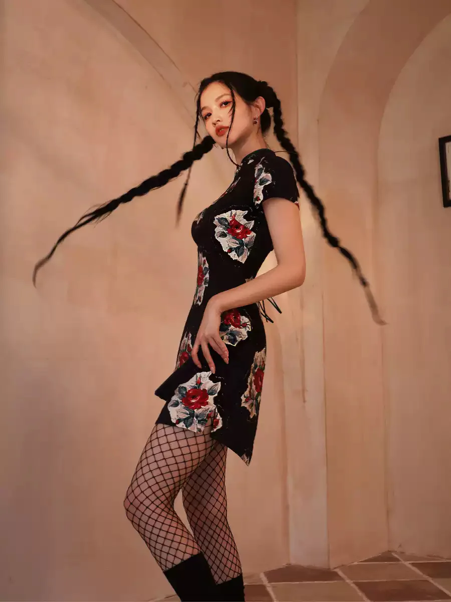 Torn Rose Cheongsam Dress - Image 3