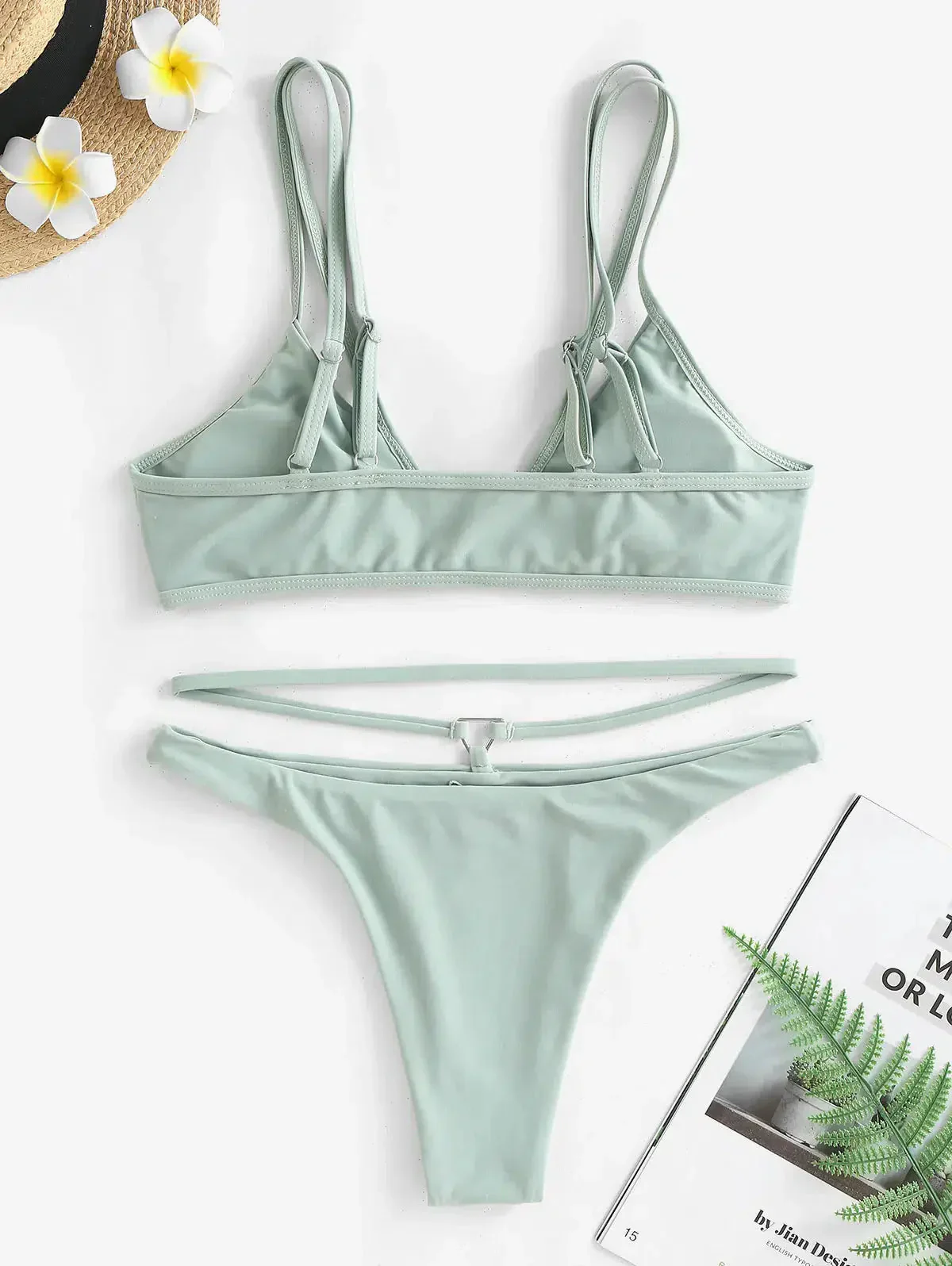 Triangle Cut Out Bikini Set - Image 3
