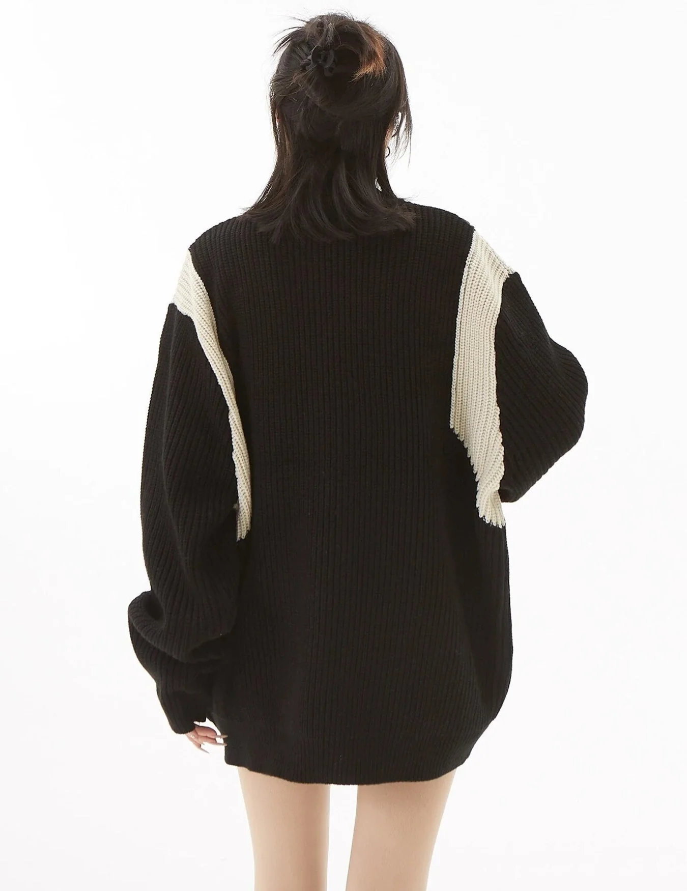 Turtleneck Zip-Up Loose Cardigan - Image 4