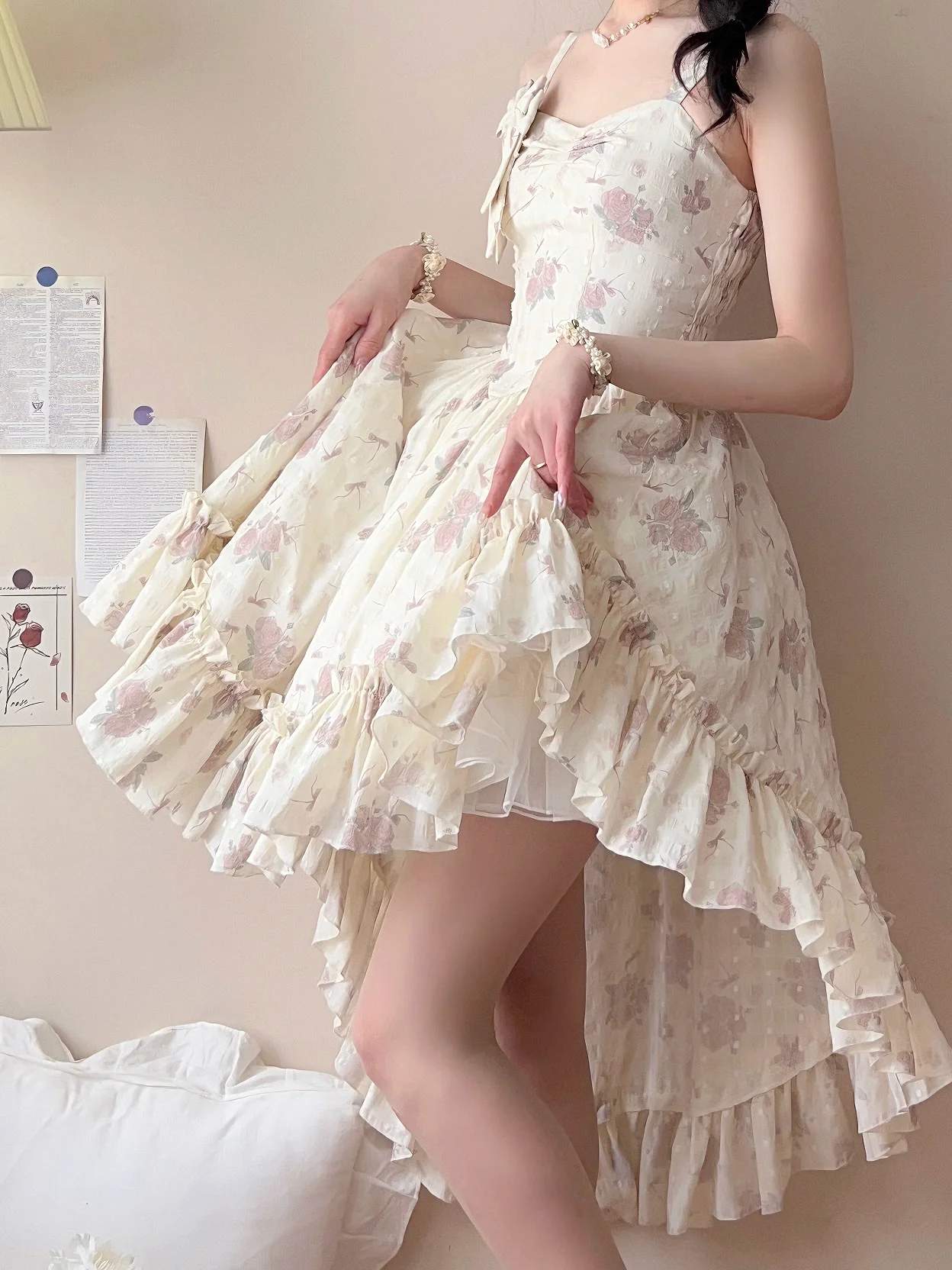 Twilight Rose Bow Floral Dress - Image 10