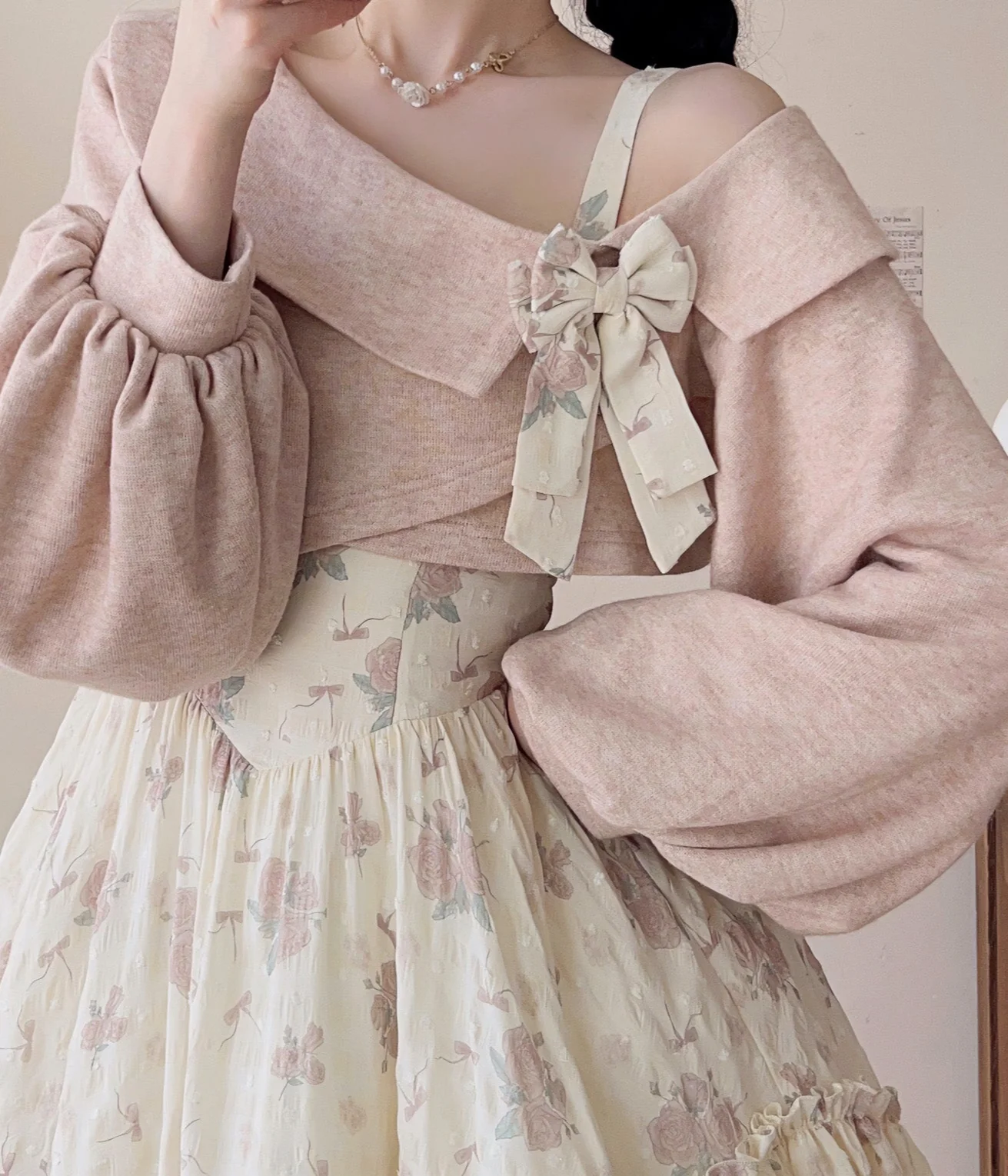 Twilight Rose Bow Floral Dress - Image 2