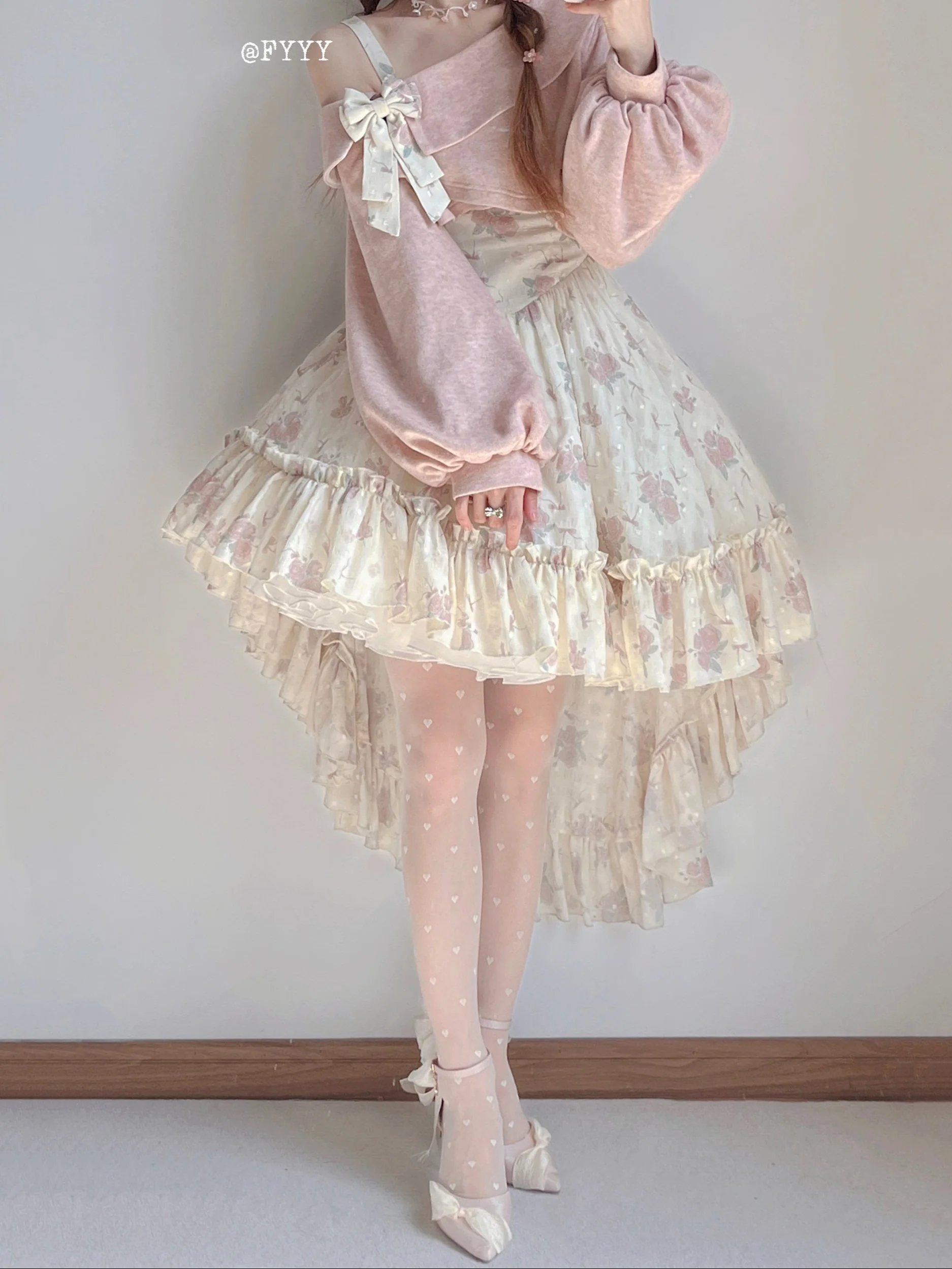 Twilight Rose Bow Floral Dress - Image 4