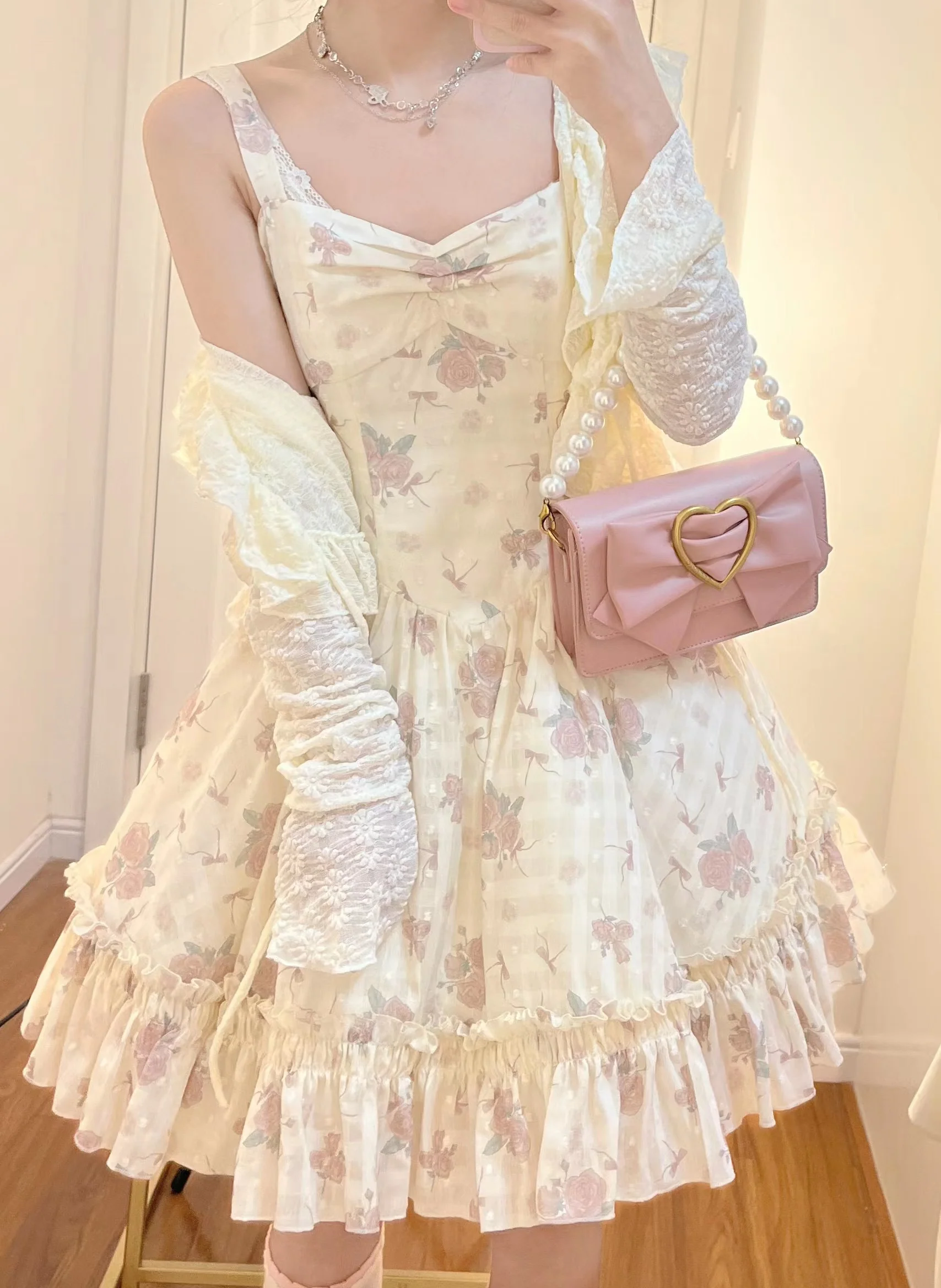 Twilight Rose Bow Floral Dress - Image 5
