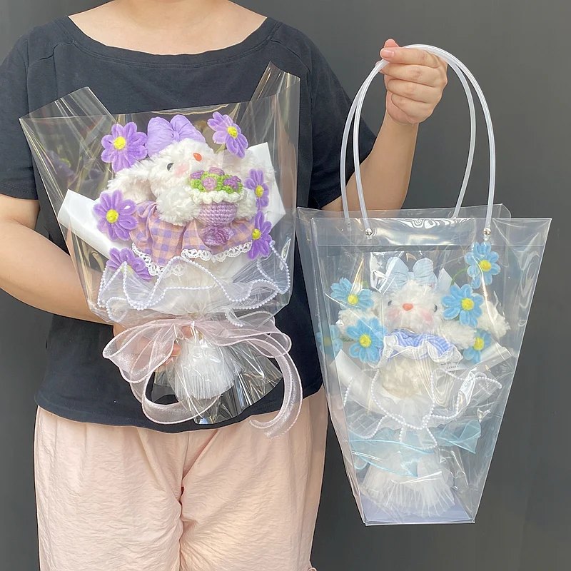twist stick flower lop-eared rabbit plush doll bouquet - Image 4