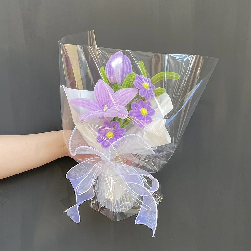 twist stick flower lop-eared rabbit plush doll bouquet - Image 5