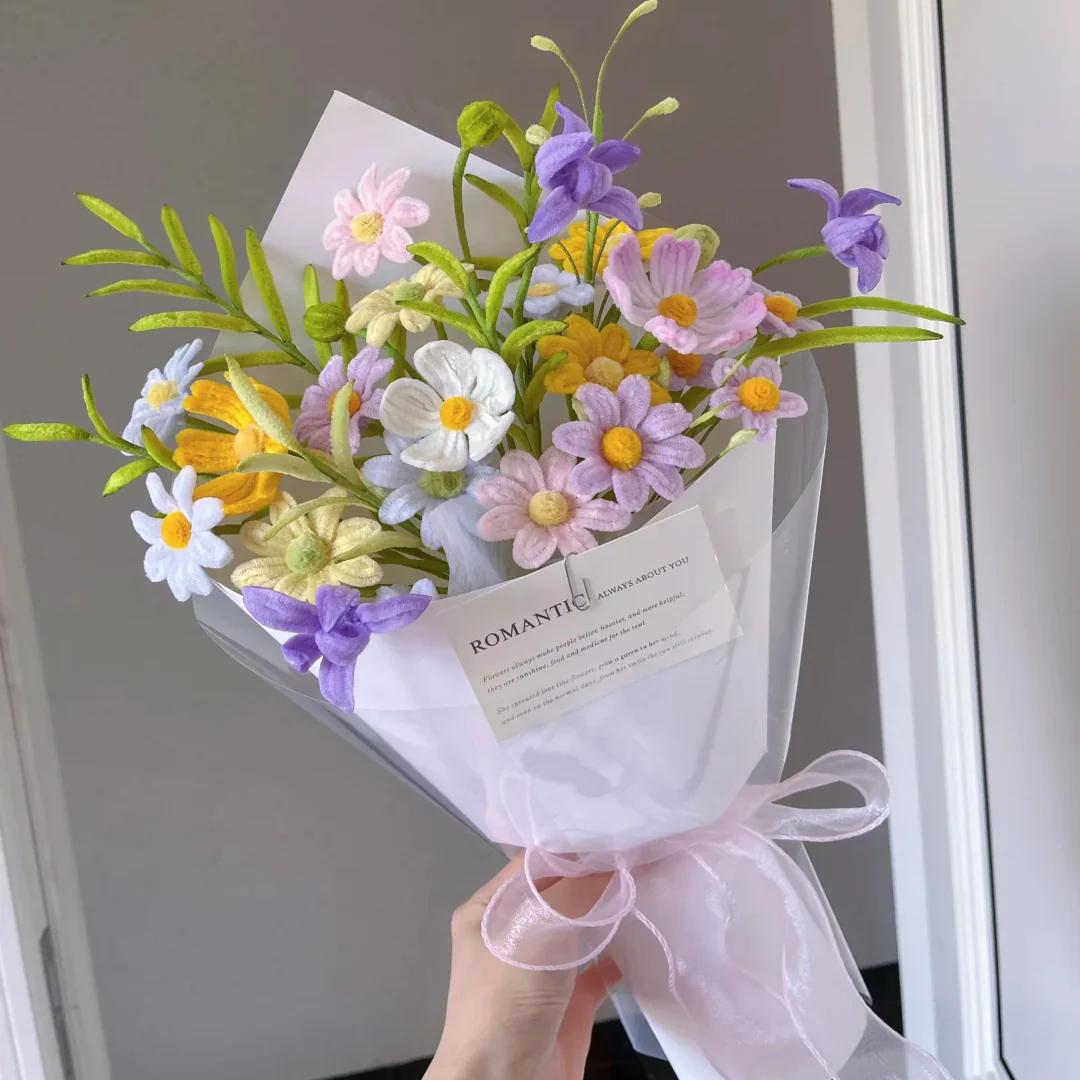 twist stick flowers bouquet