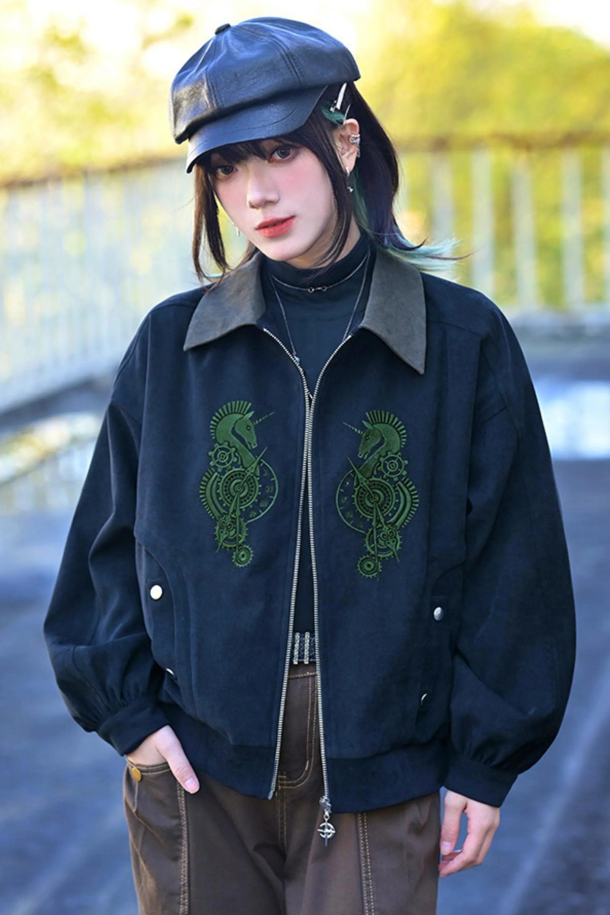 Casual Edgy Chess Retro Jacket - Image 11