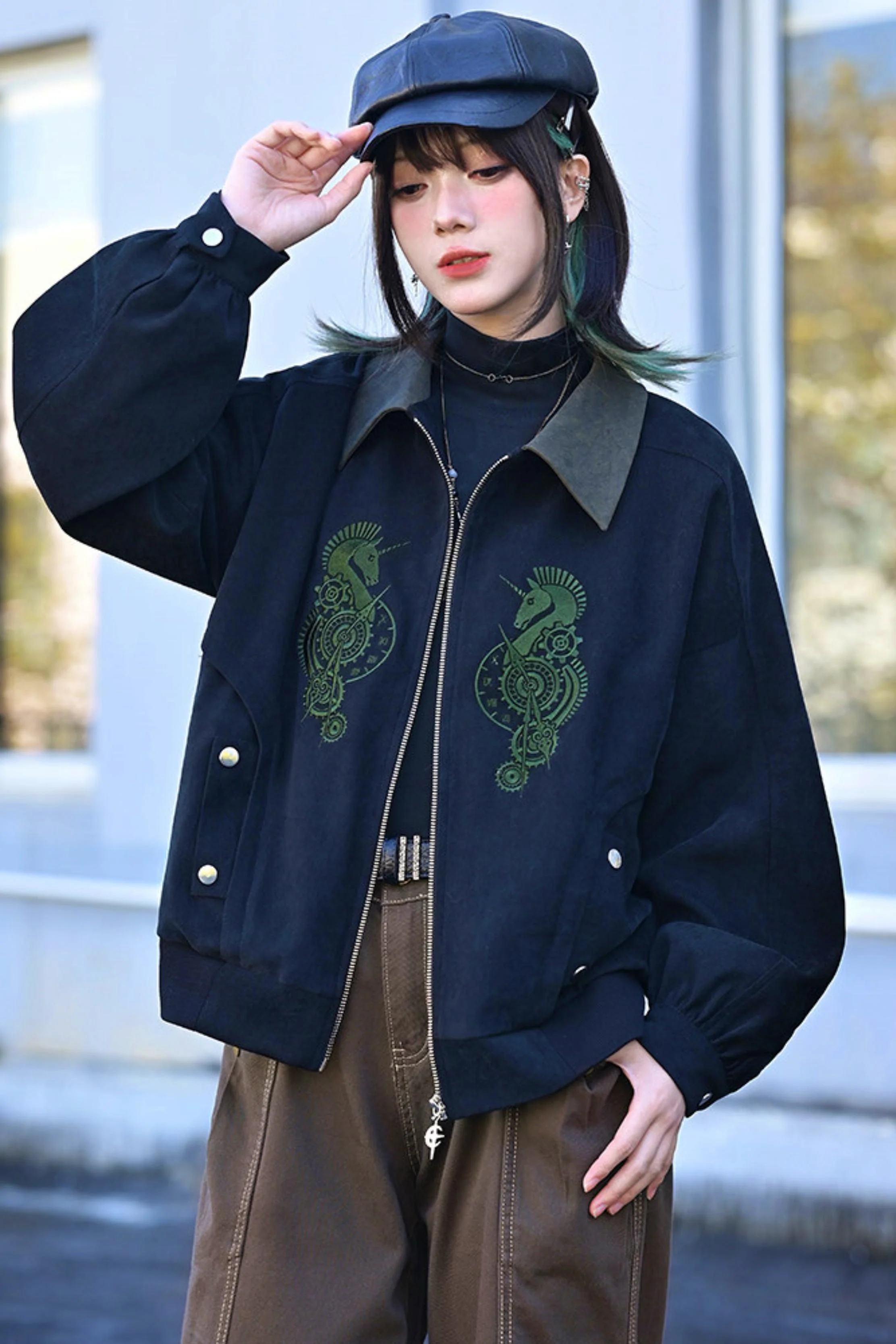 Casual Edgy Chess Retro Jacket - Image 12