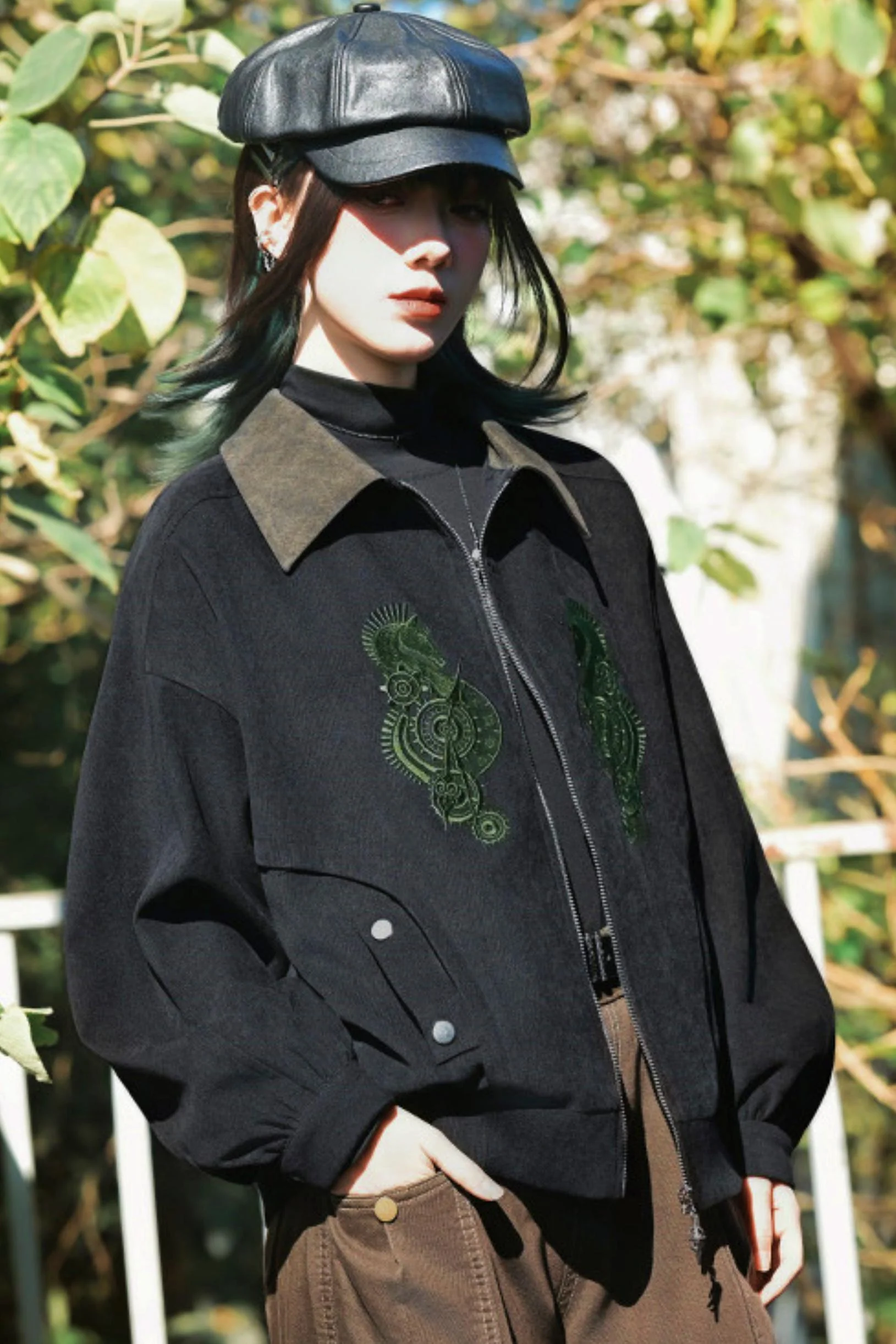 Casual Edgy Chess Retro Jacket - Image 2