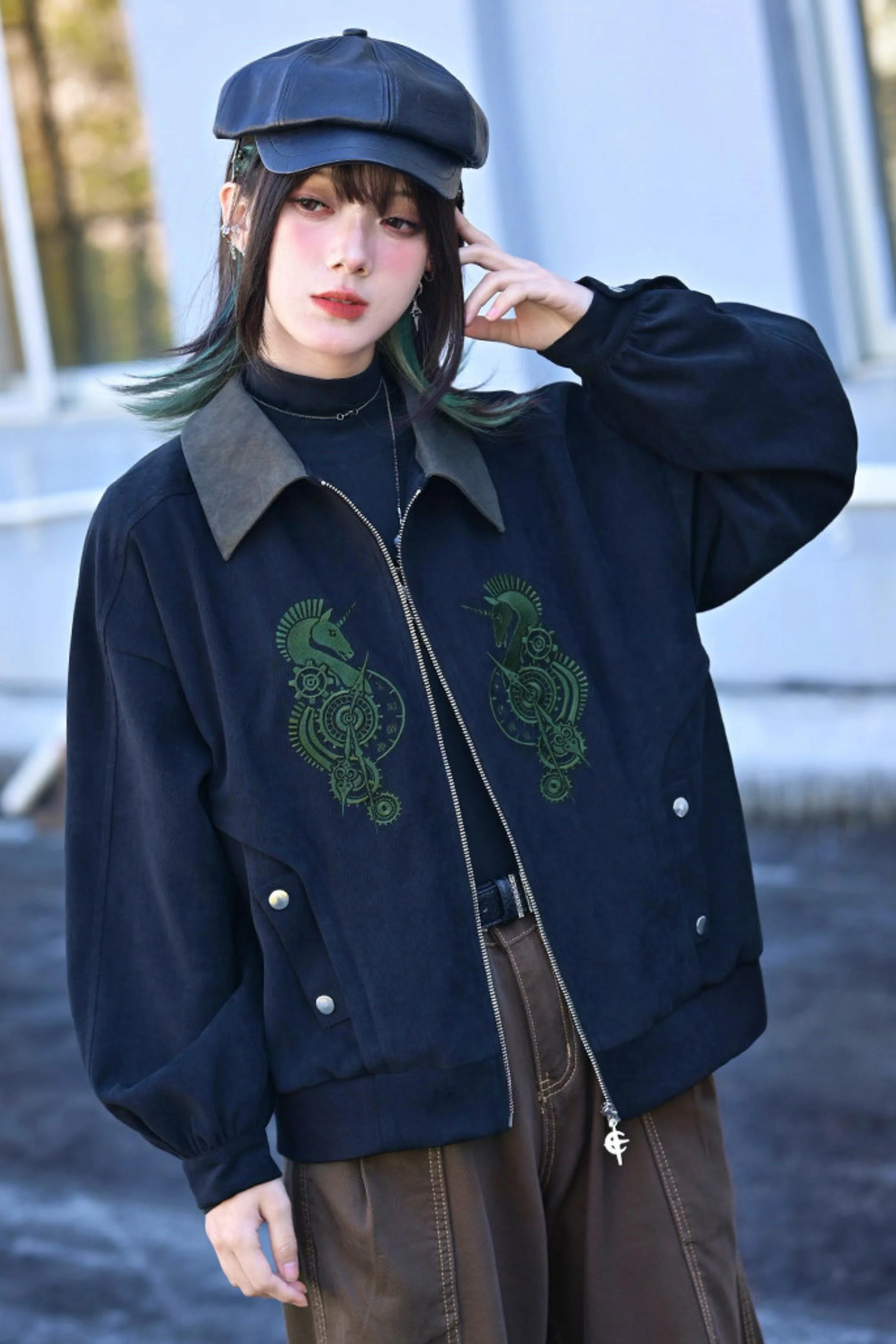 Casual Edgy Chess Retro Jacket - Image 23