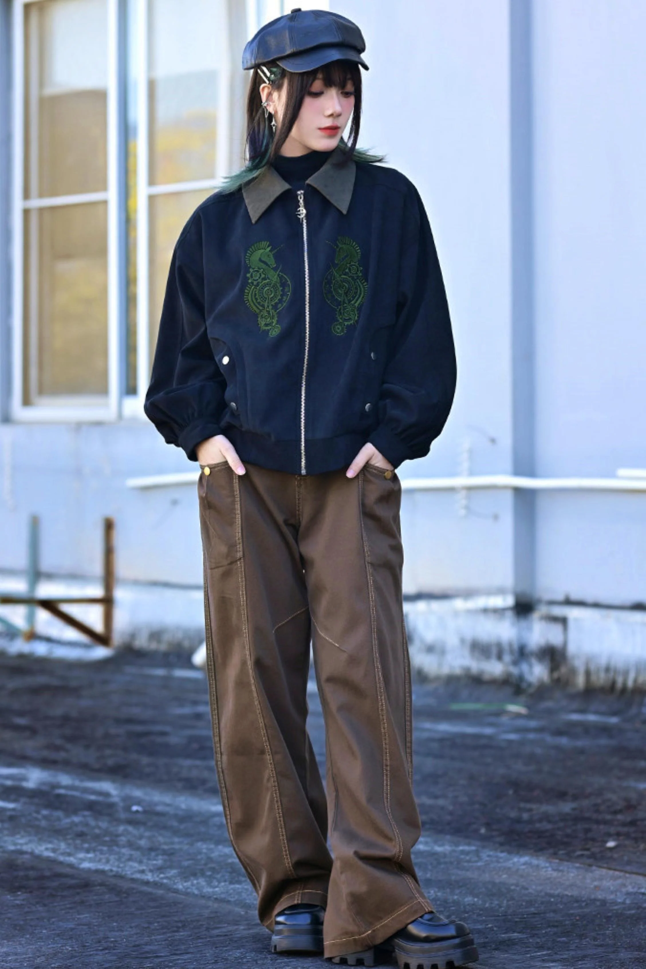 Casual Edgy Chess Retro Jacket - Image 5