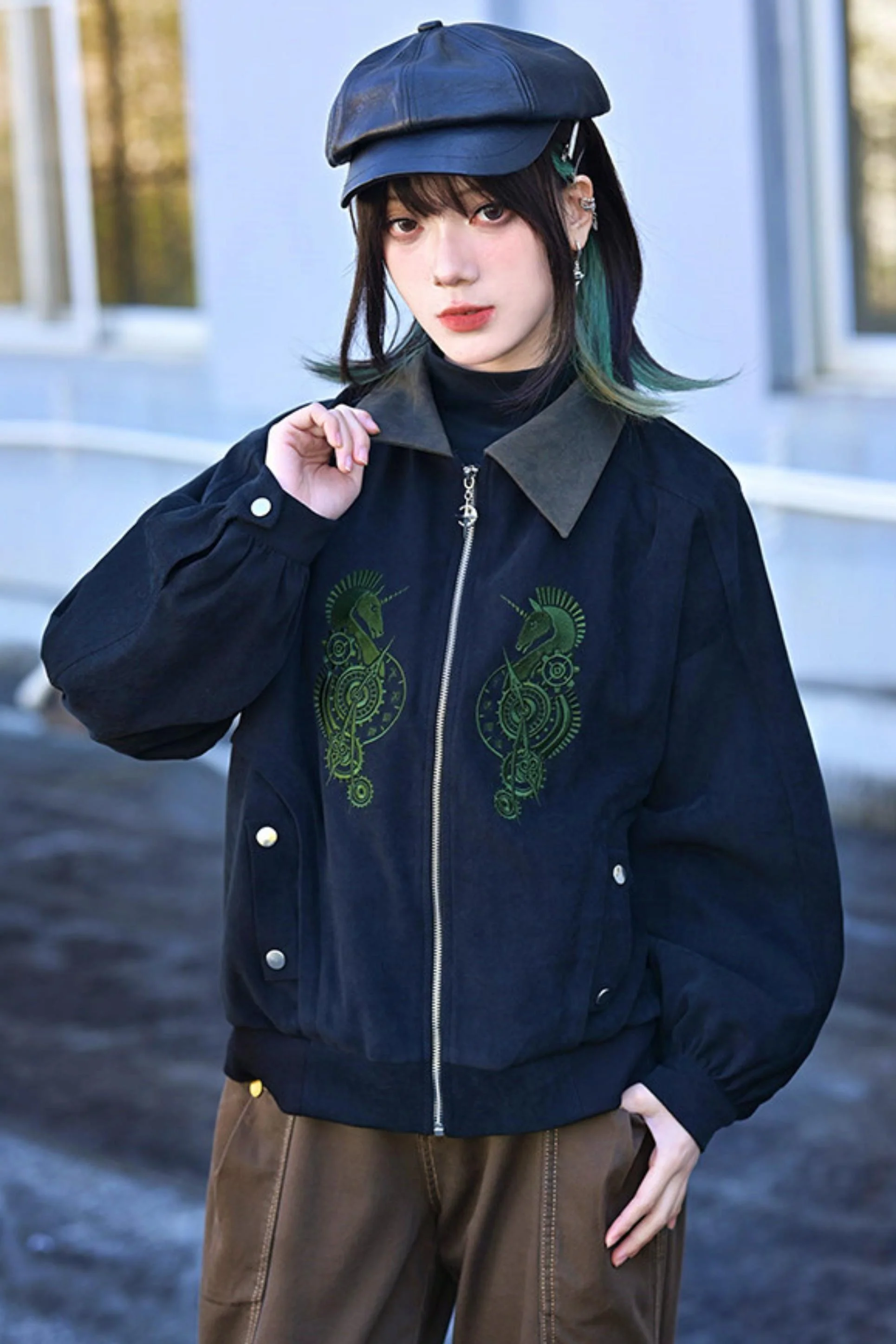 Casual Edgy Chess Retro Jacket - Image 10