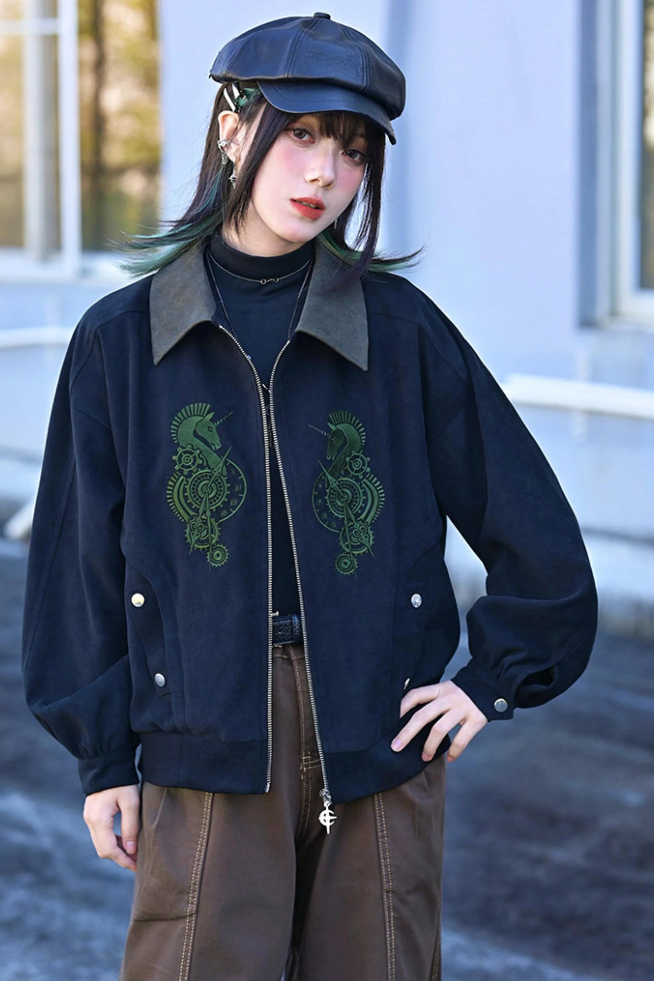 Casual Edgy Chess Retro Jacket - Image 13