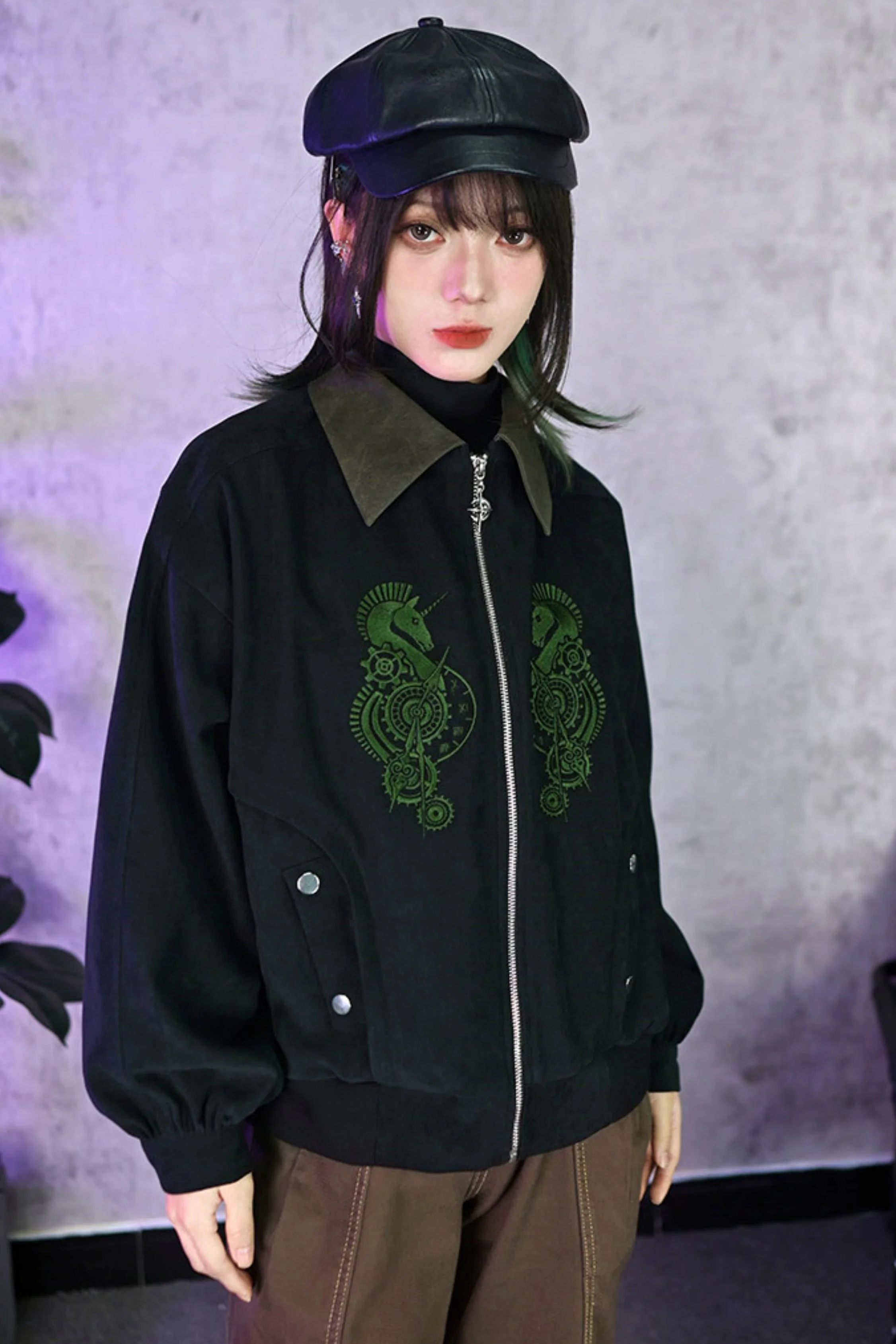 Casual Edgy Chess Retro Jacket - Image 18