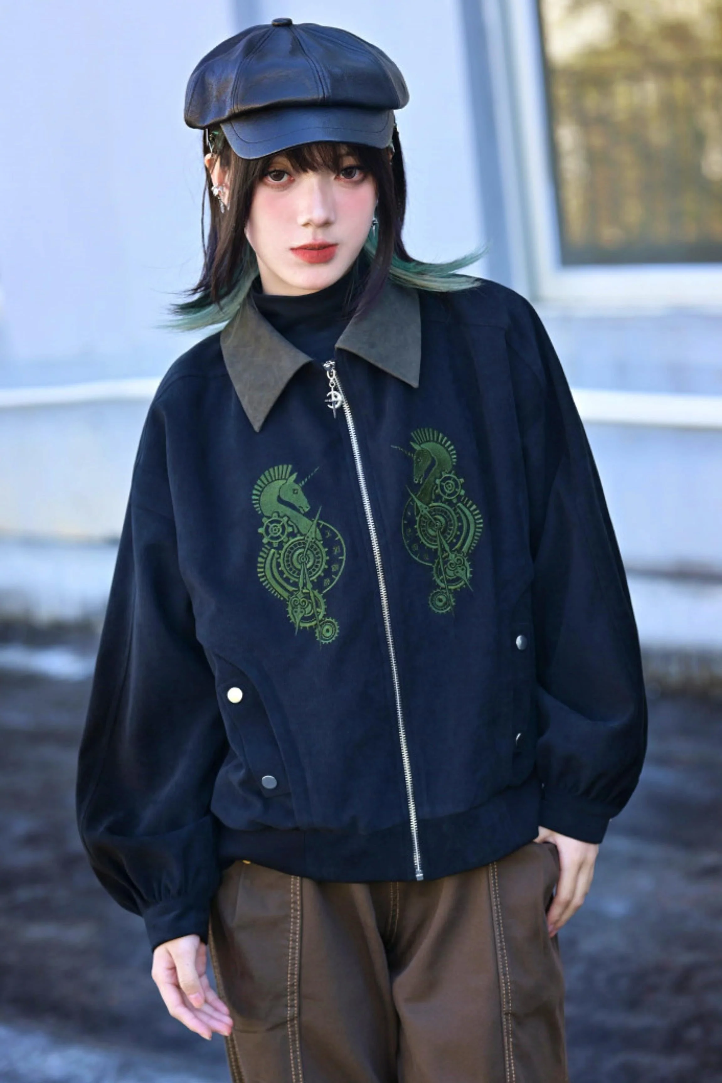 Casual Edgy Chess Retro Jacket - Image 7