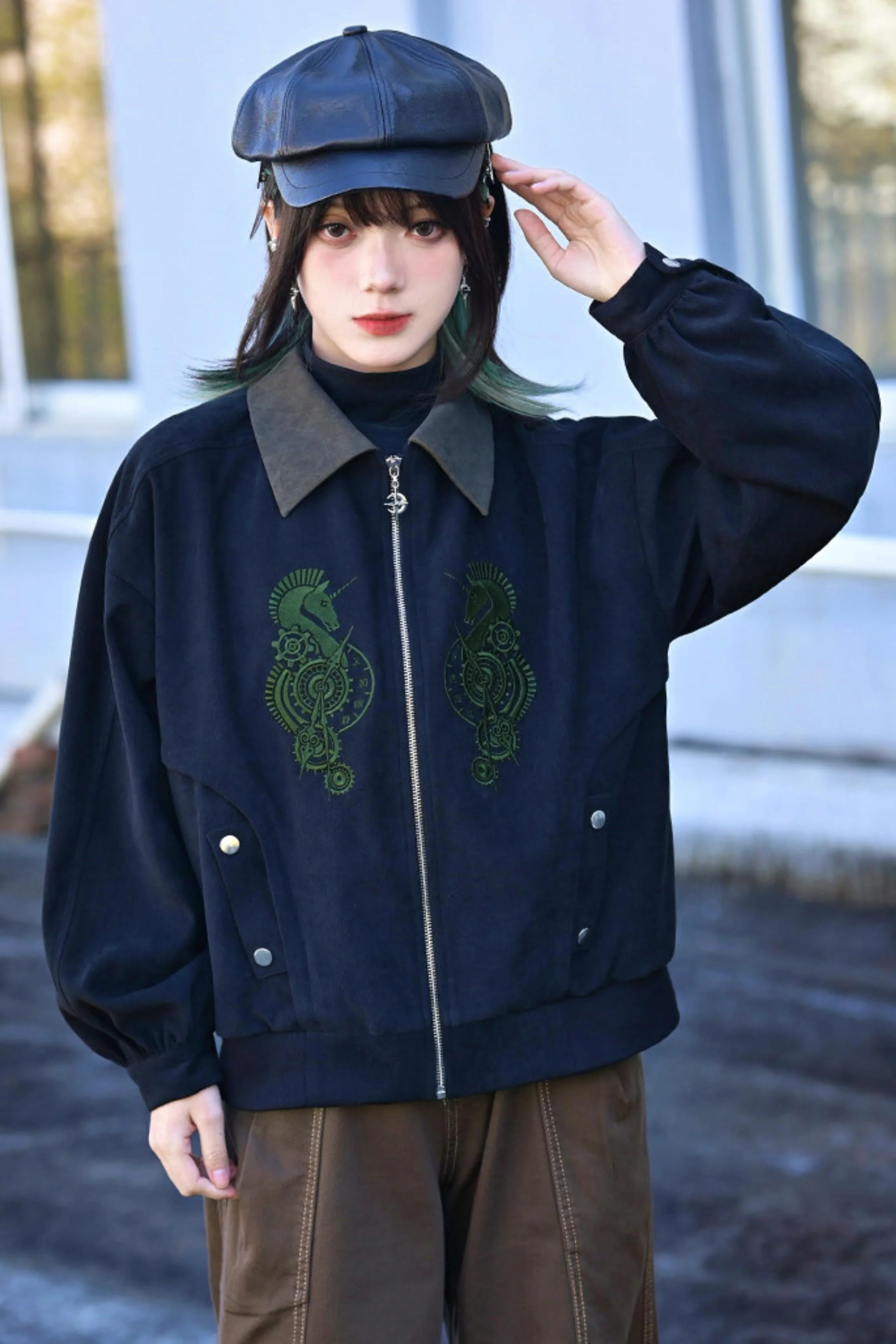 Casual Edgy Chess Retro Jacket