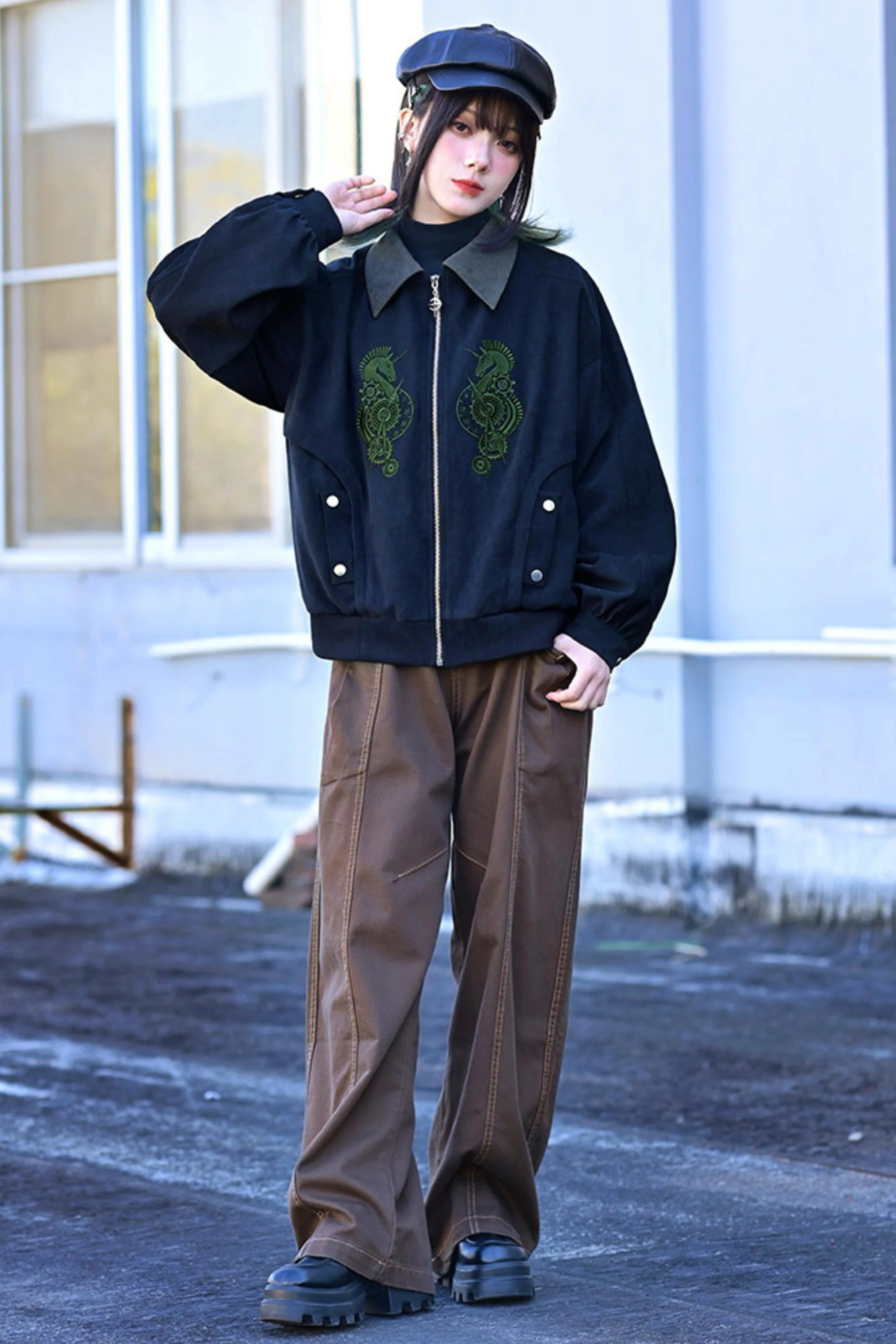 Casual Edgy Chess Retro Jacket - Image 4