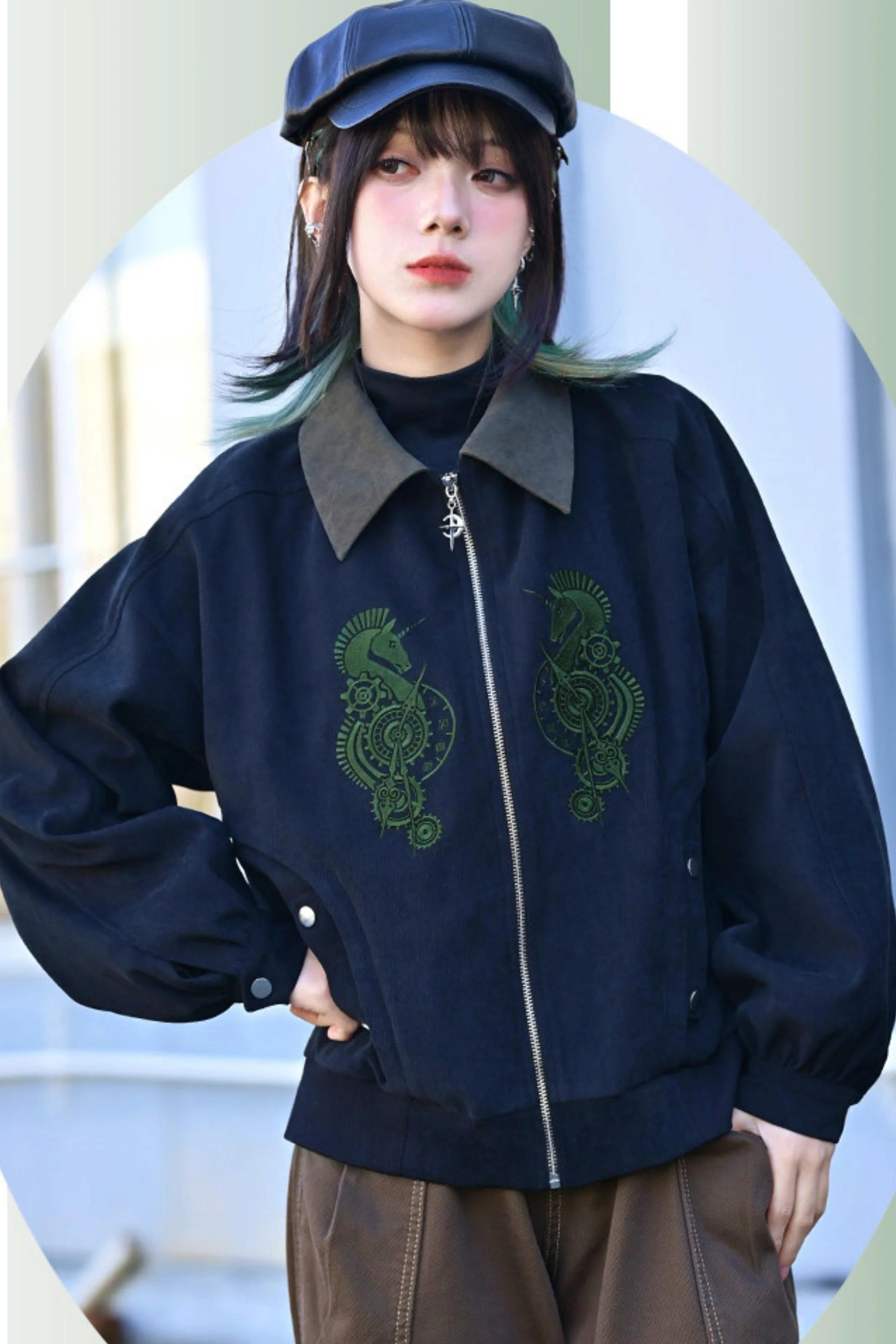 Casual Edgy Chess Retro Jacket - Image 6