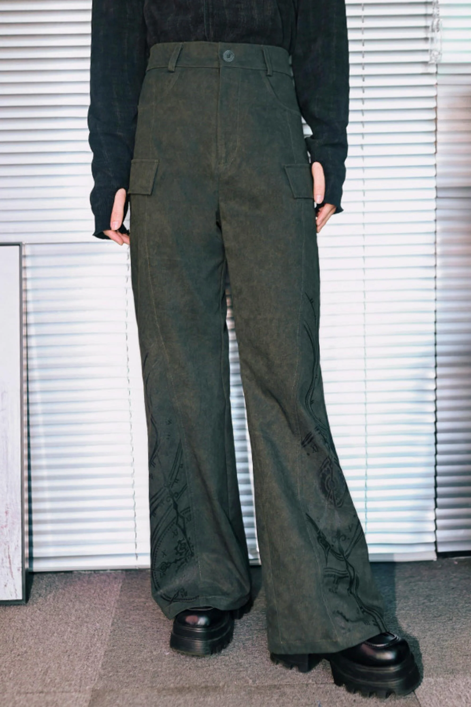 Edgy Boot-Cut Slacks - Image 10