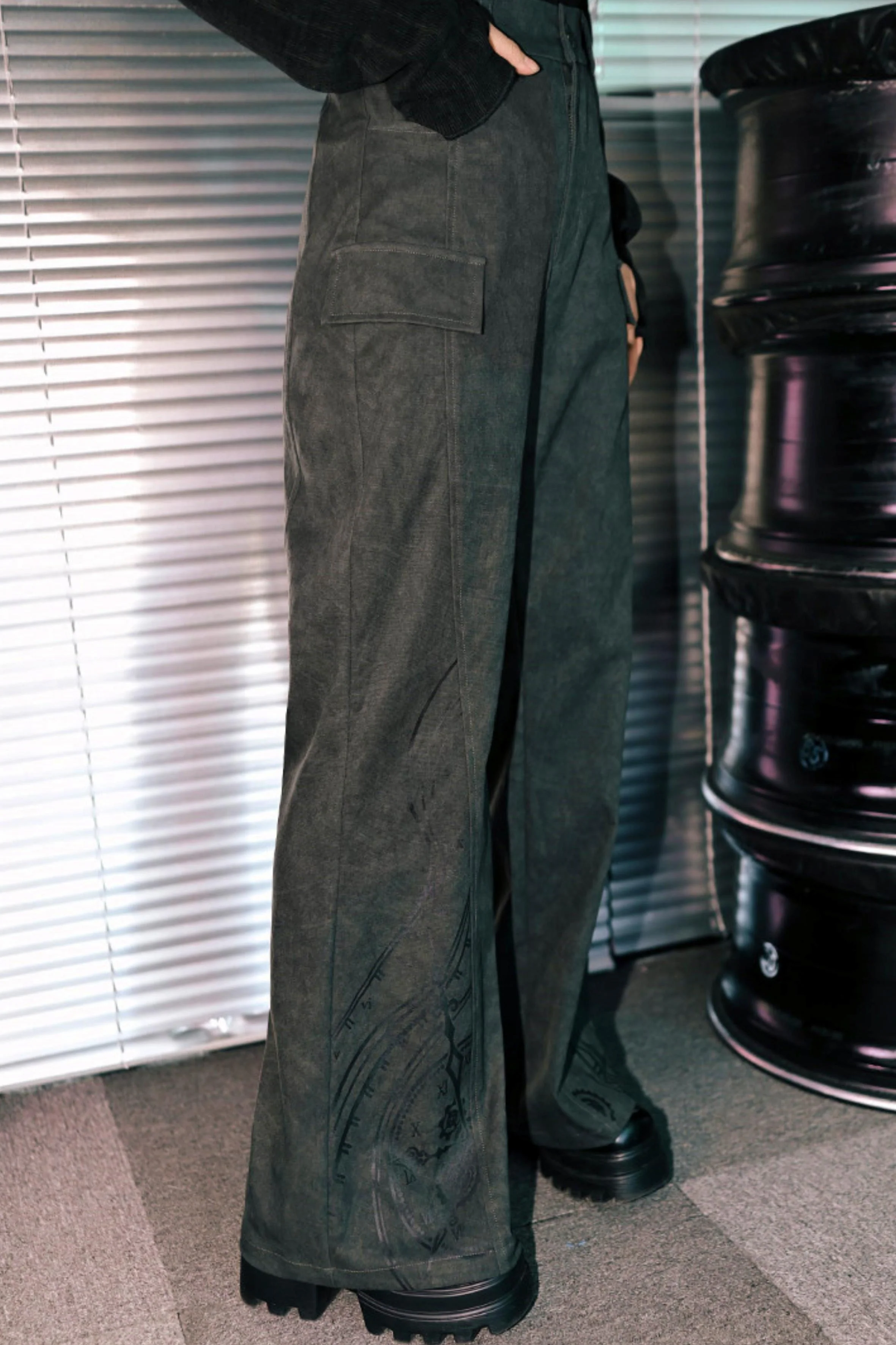 Edgy Boot-Cut Slacks - Image 12