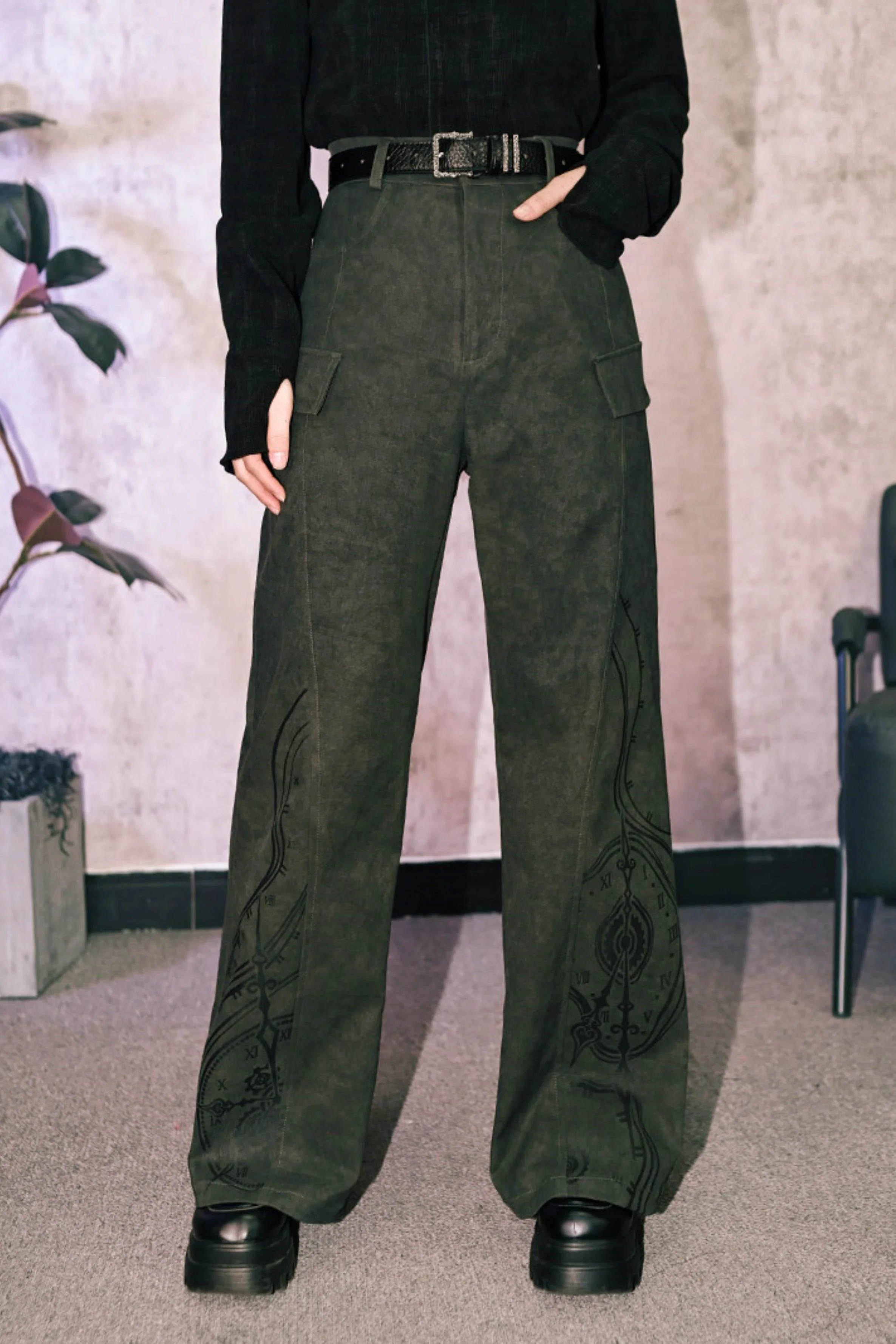 Edgy Boot-Cut Slacks - Image 2