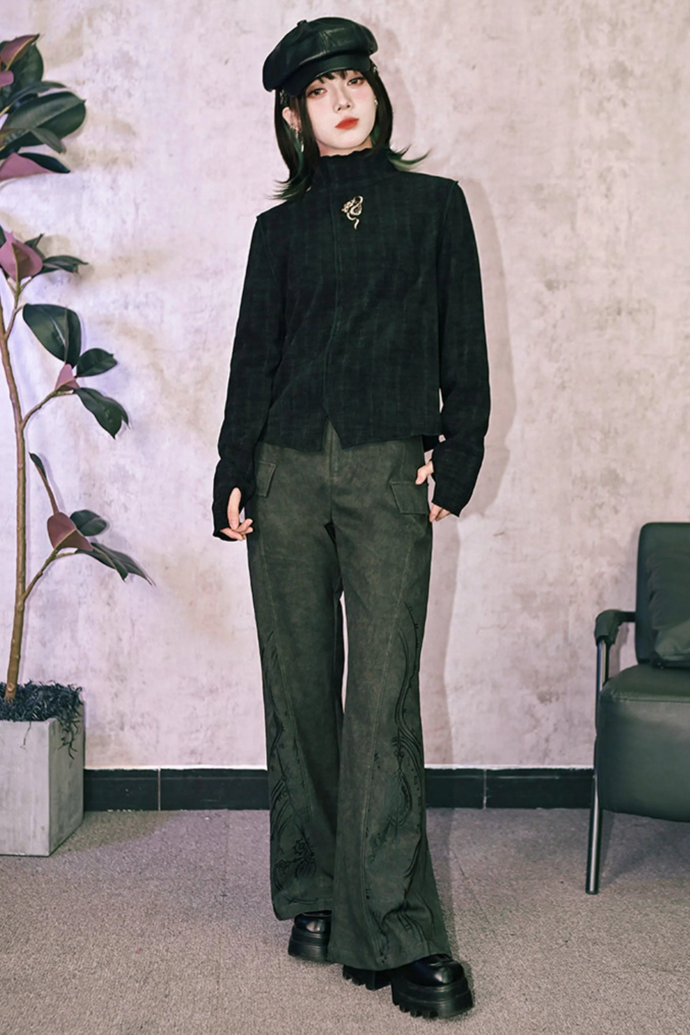 Edgy Boot-Cut Slacks - Image 5