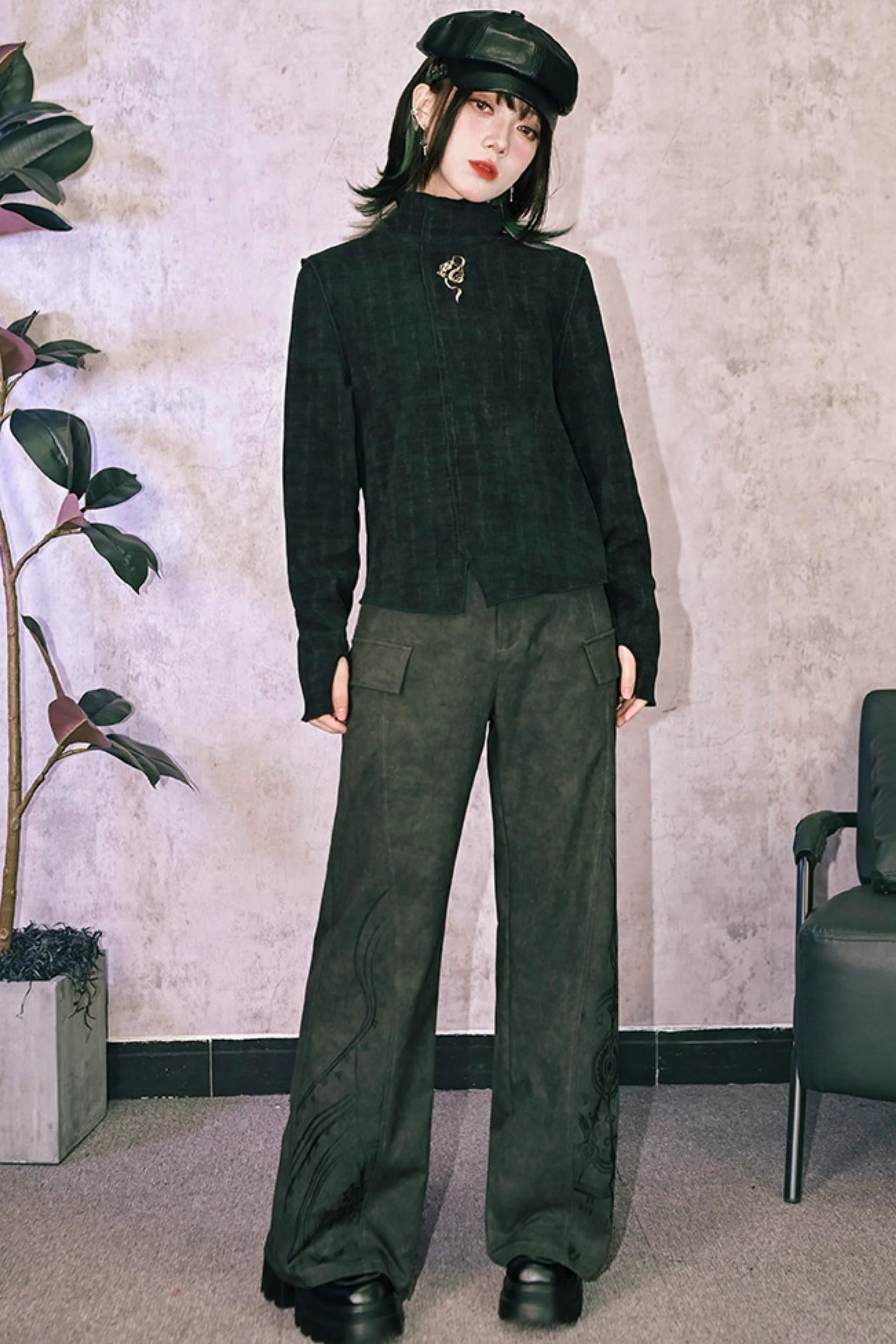 Edgy Boot-Cut Slacks - Image 6
