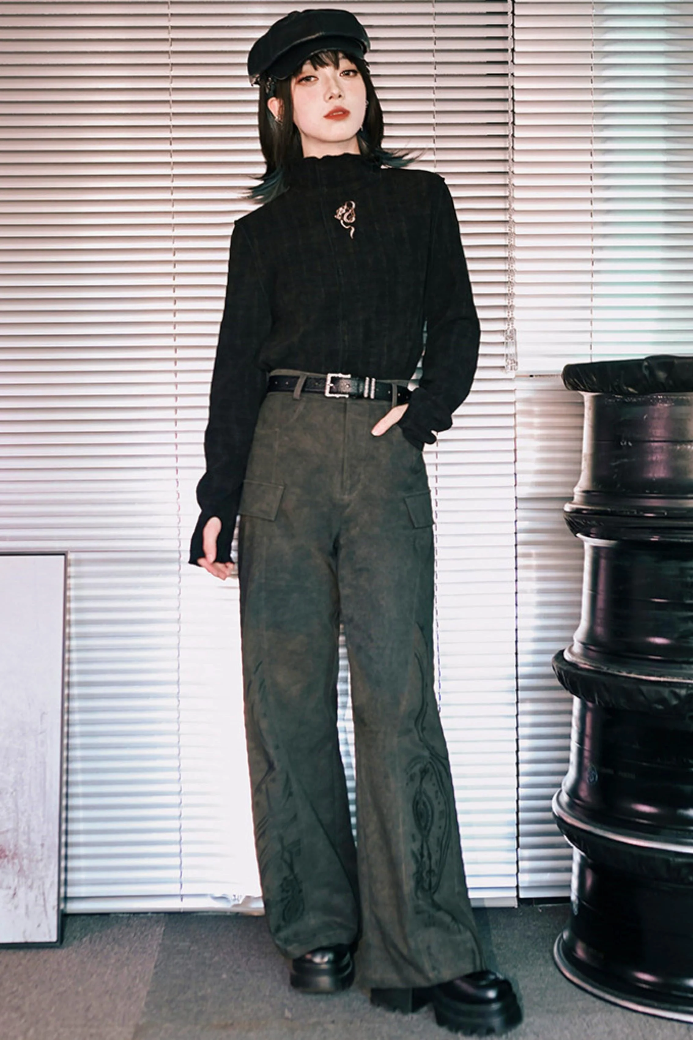 Edgy Boot-Cut Slacks - Image 8