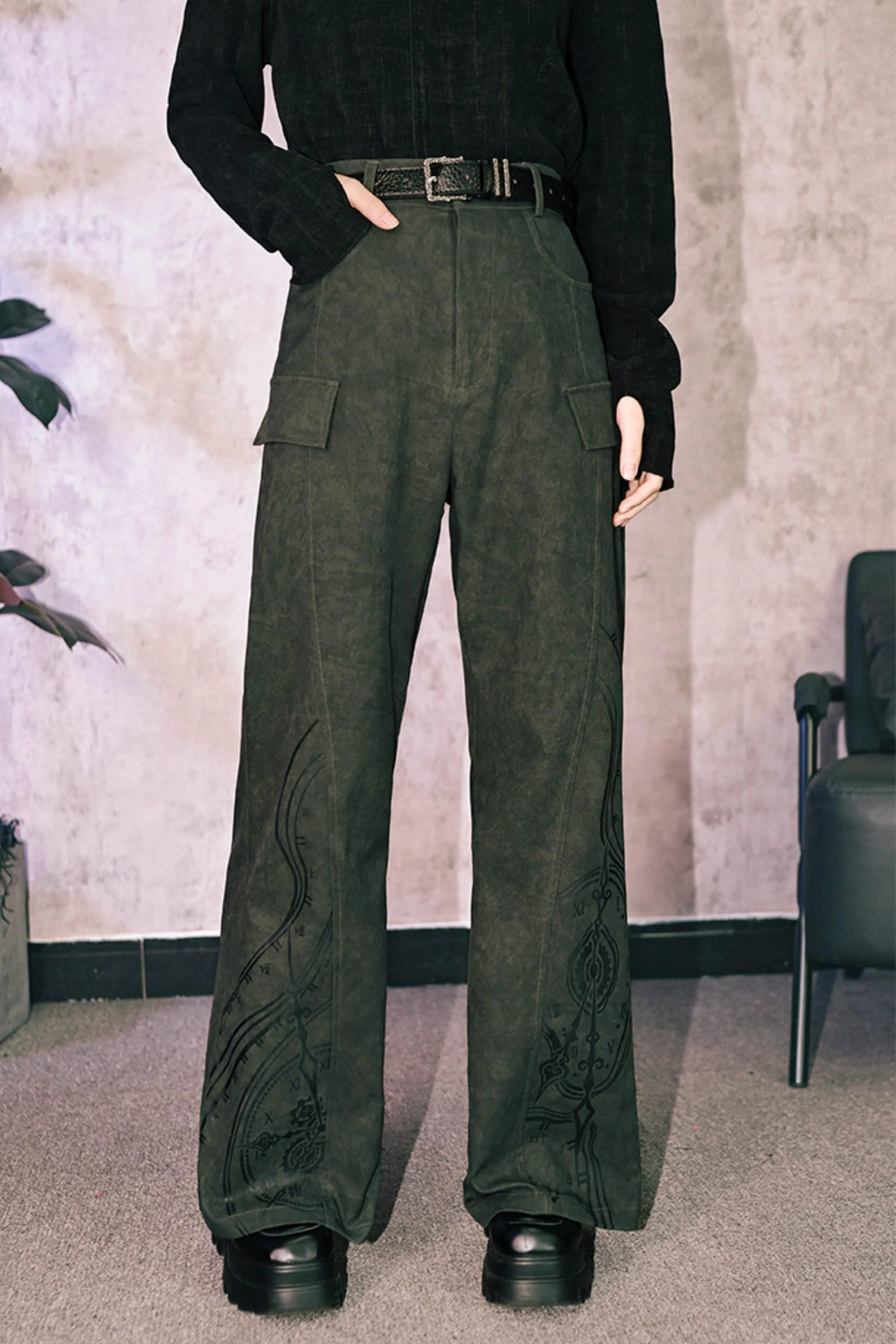 Edgy Boot-Cut Slacks - Image 3