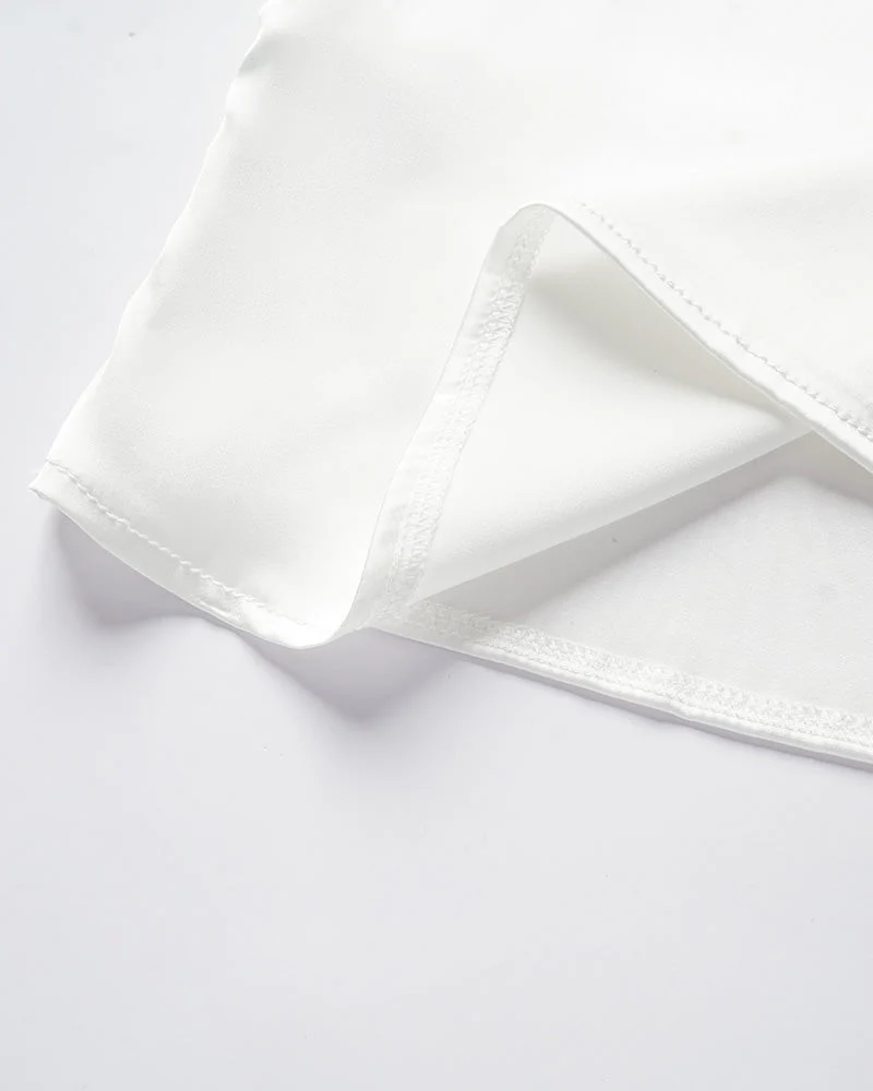 Upper West Silk Contrast White Tank Top - Image 6