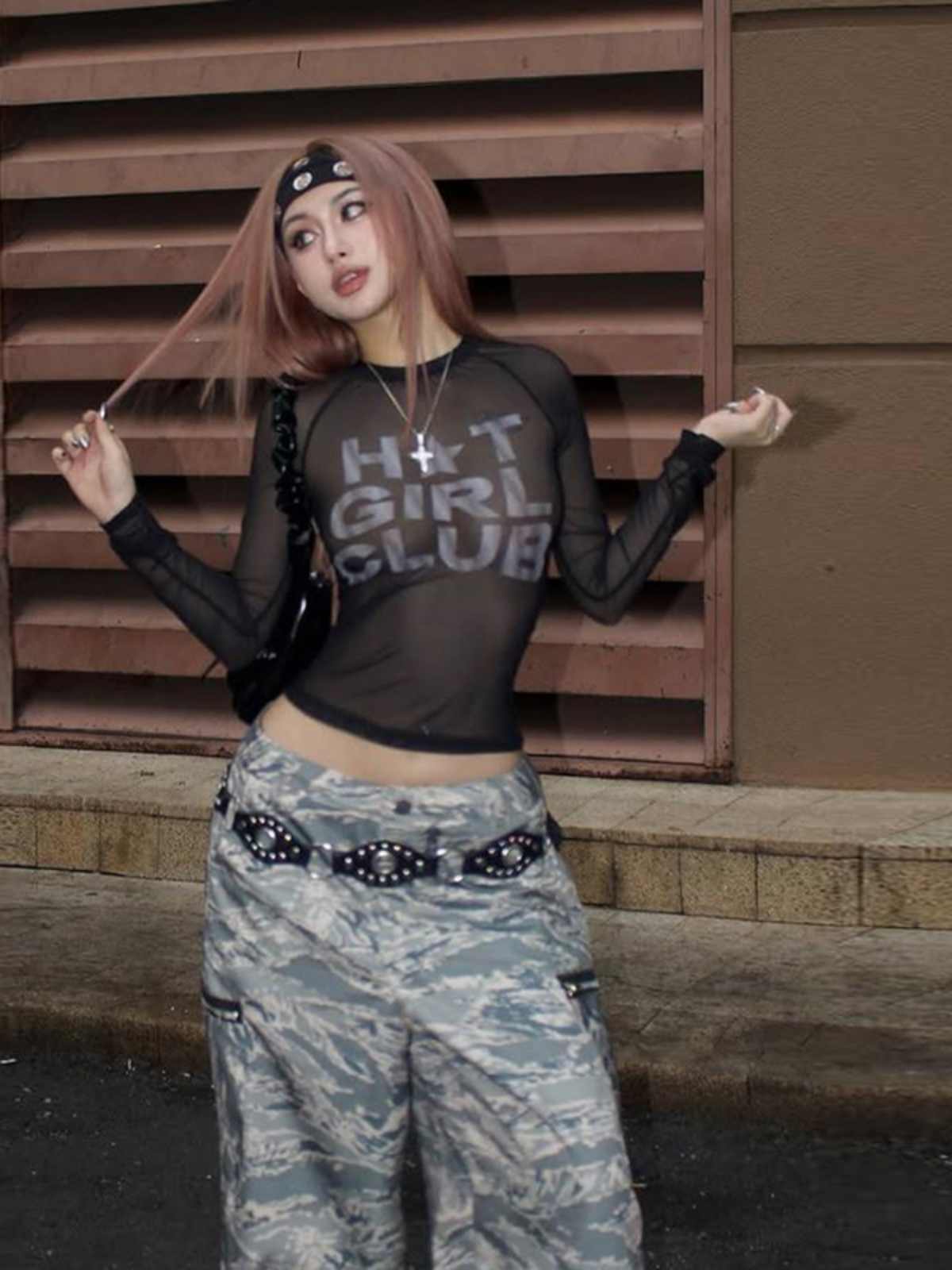 Urban Punk Mesh Long Sleeve Top - Image 3