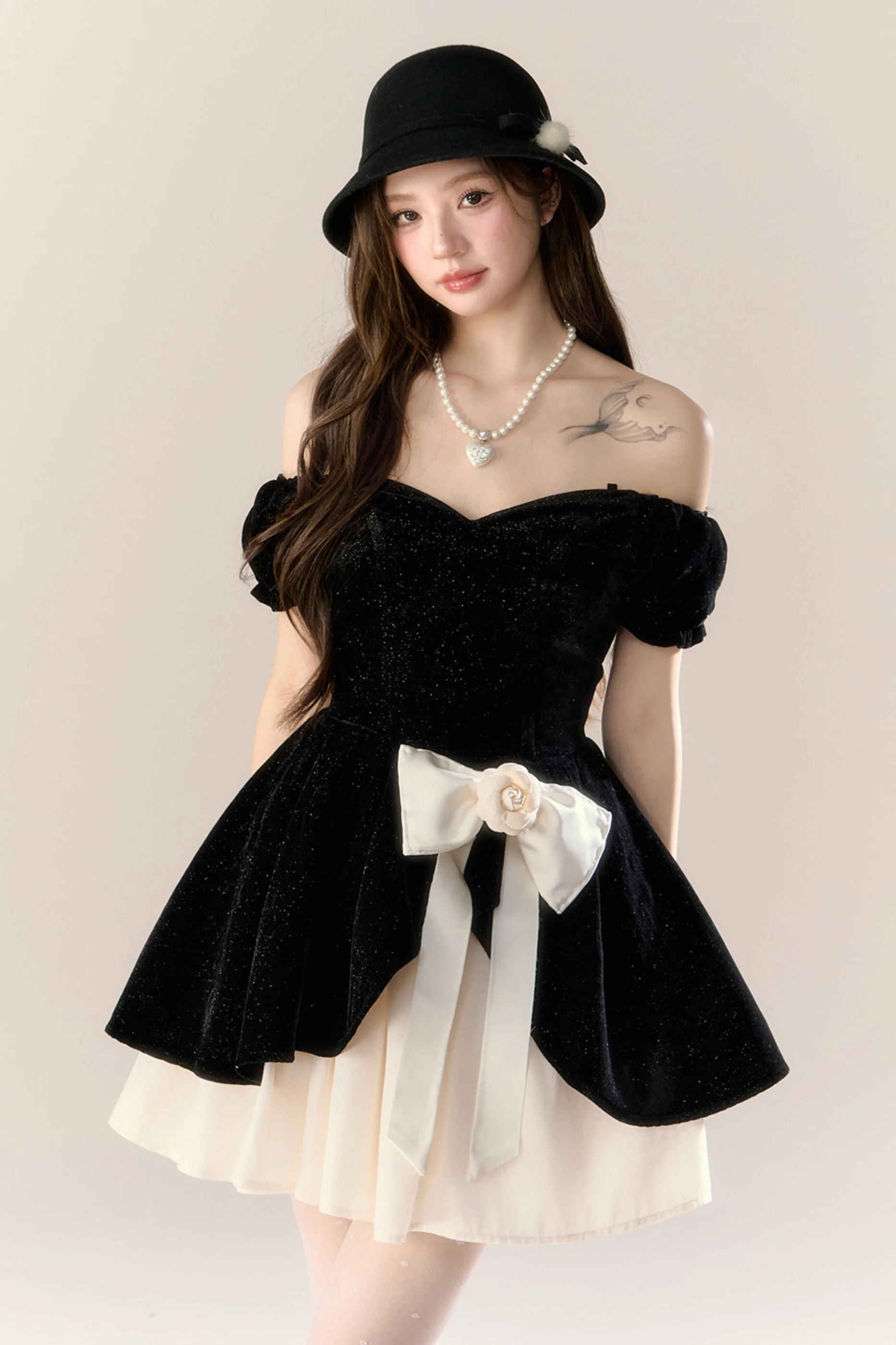 Velvet Chic Girly French Banquet Dress