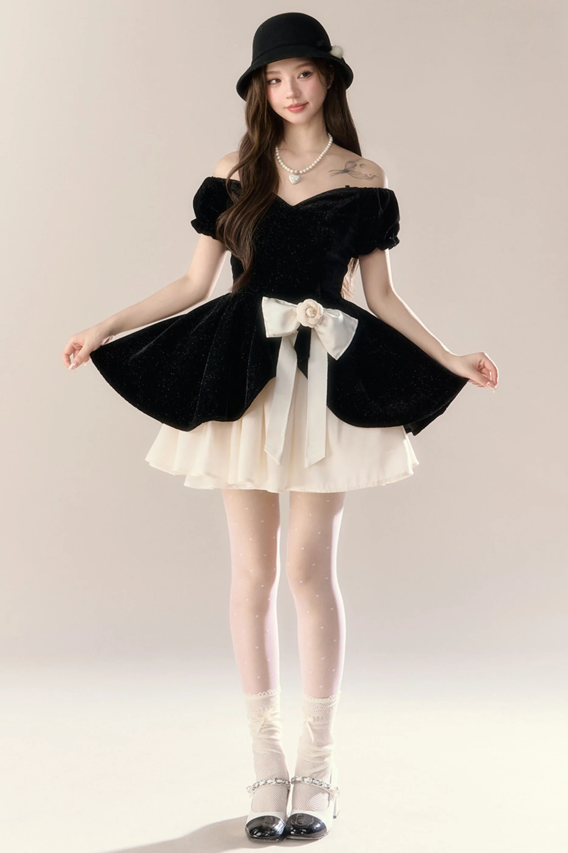 Velvet Chic Girly French Banquet Dress - Image 10