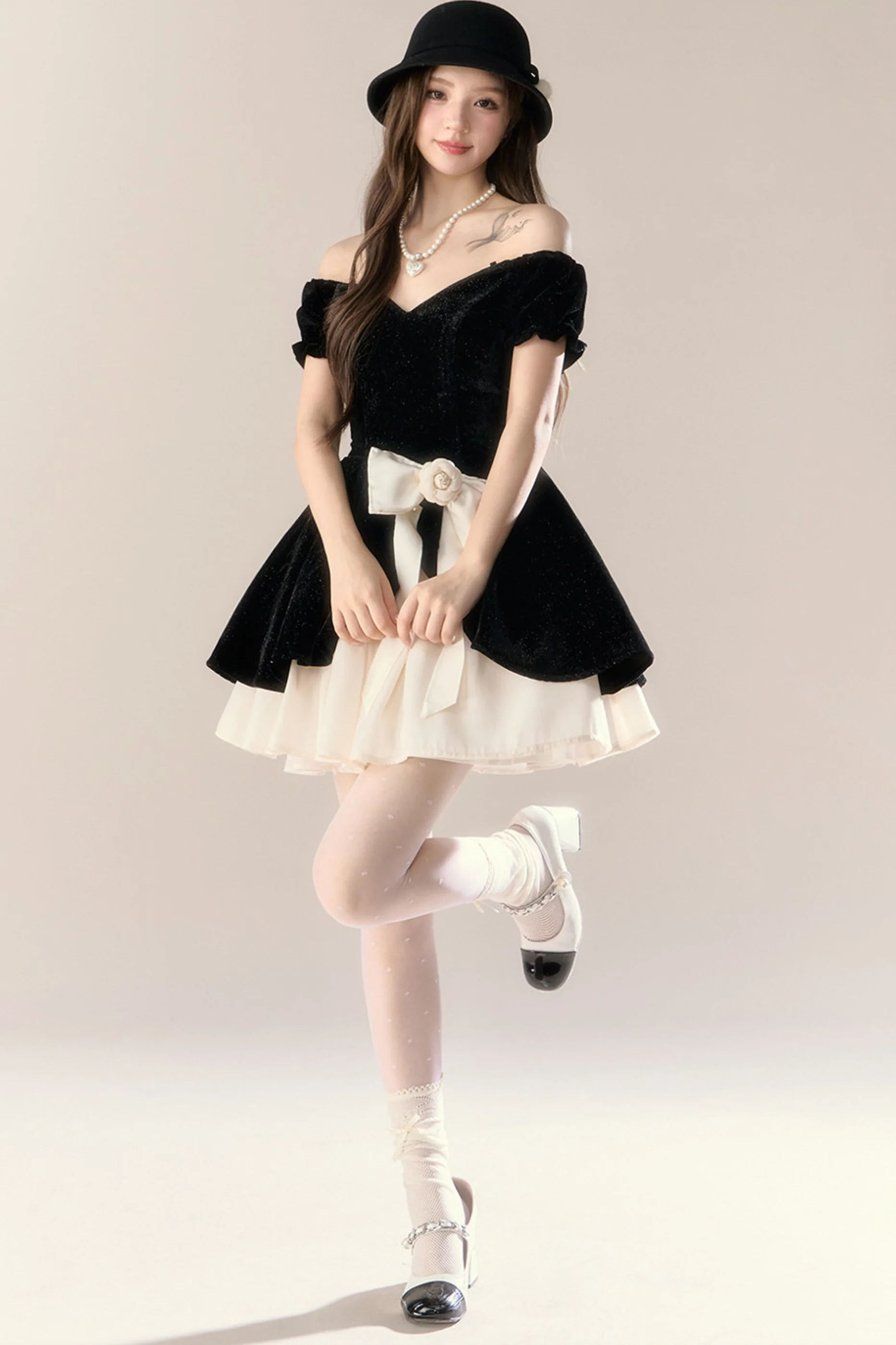 Velvet Chic Girly French Banquet Dress - Image 11