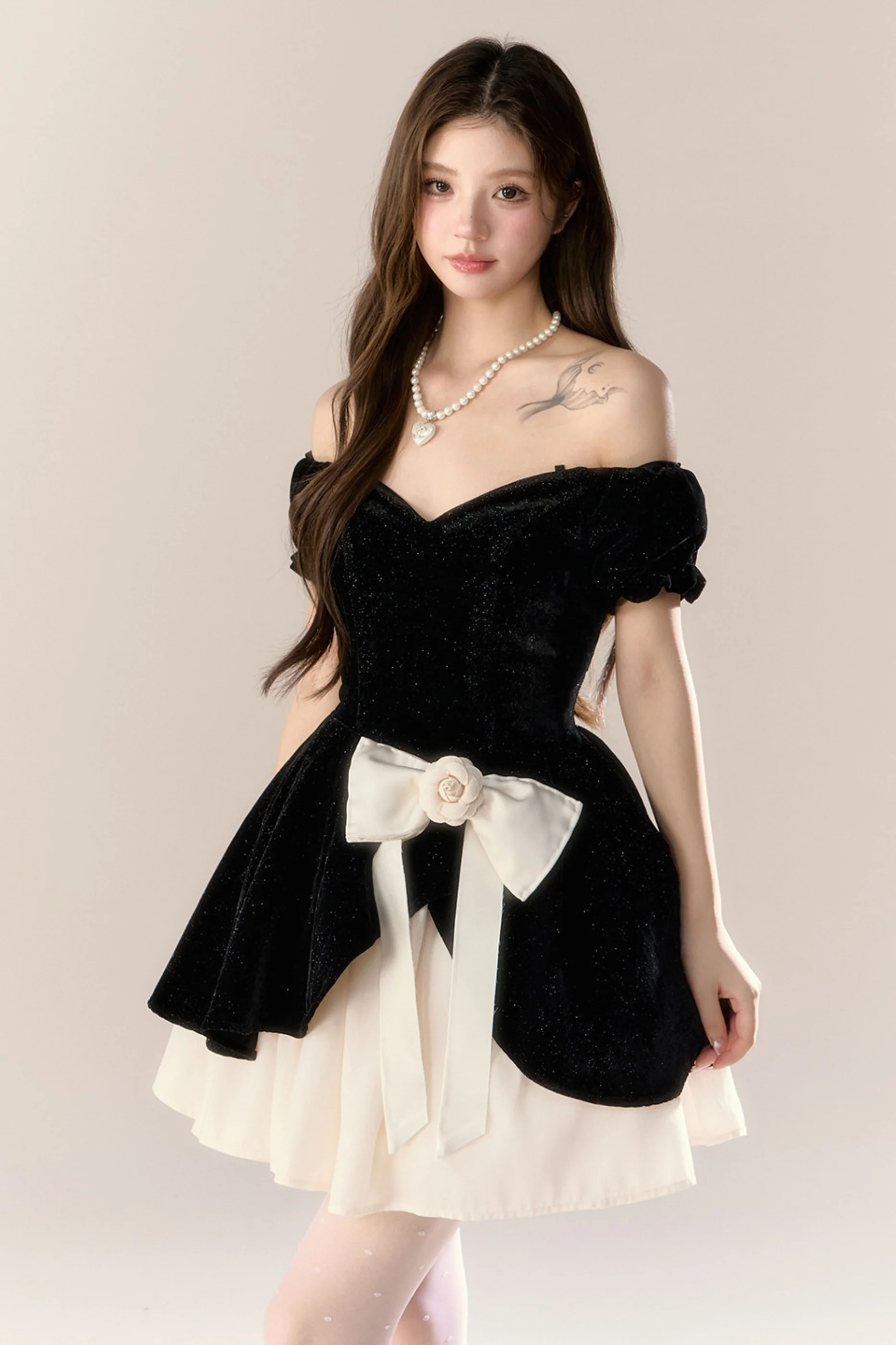 Velvet Chic Girly French Banquet Dress - Image 2