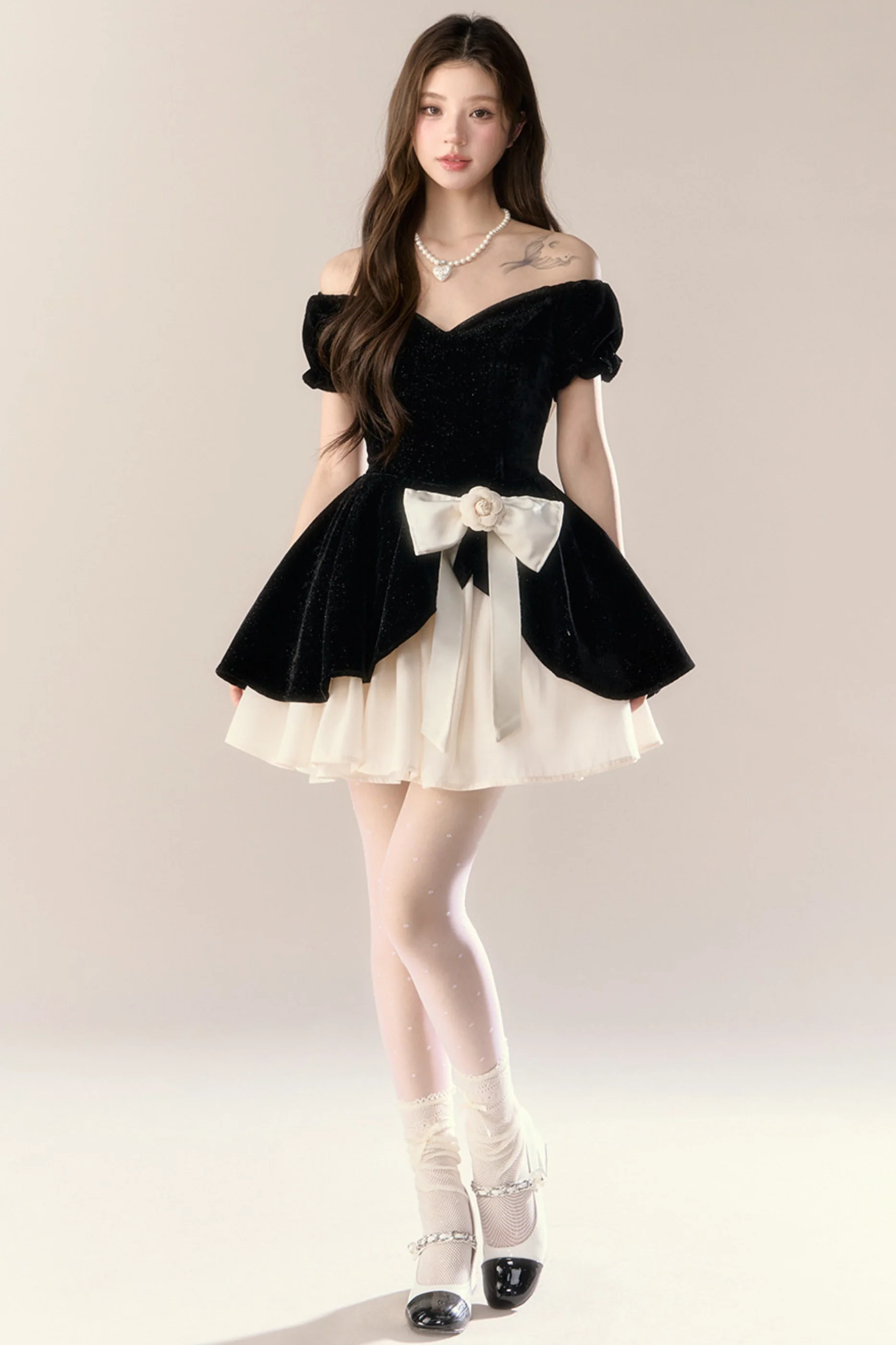 Velvet Chic Girly French Banquet Dress - Image 6