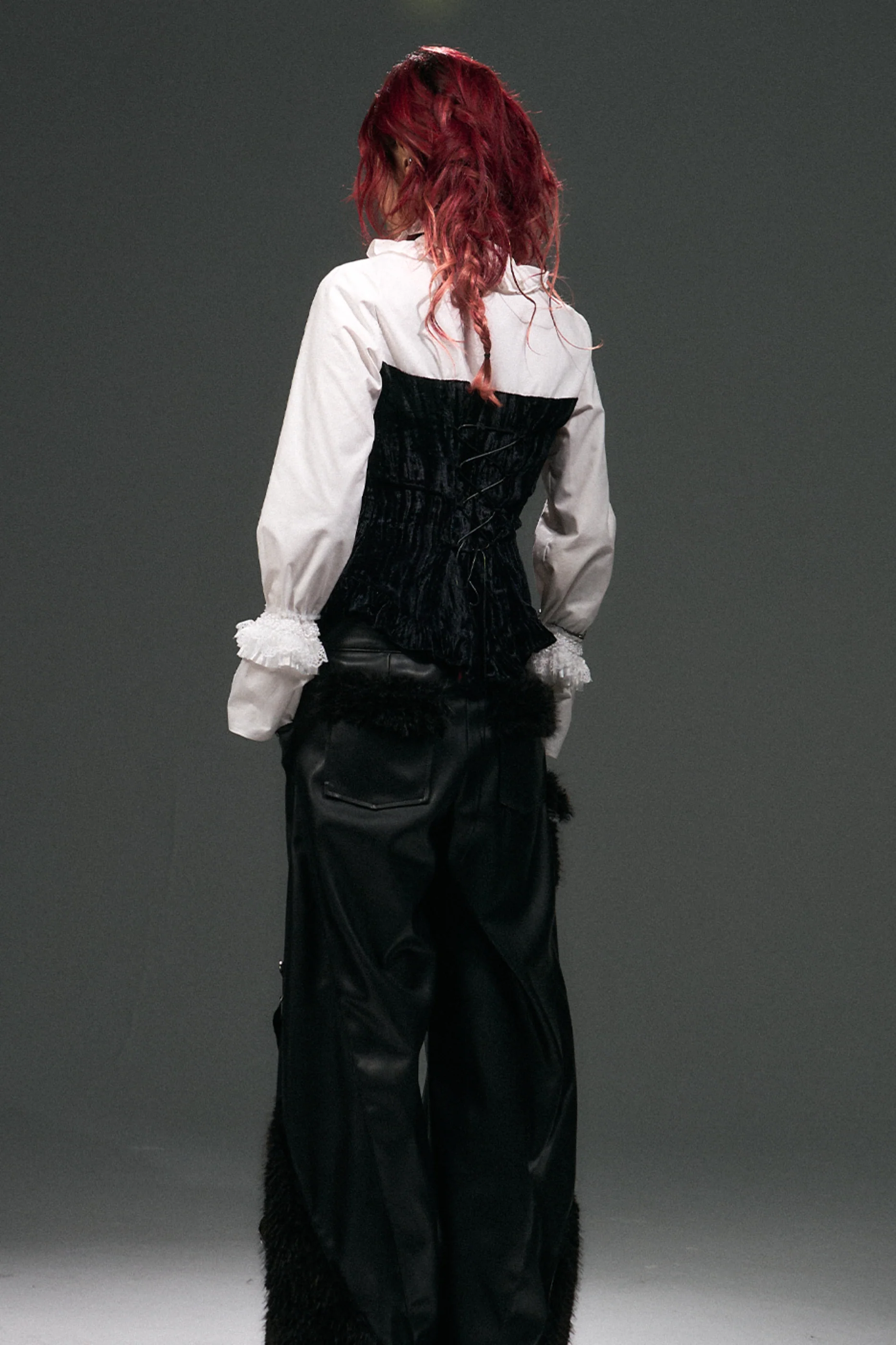 Velvet Lace-Up Blouse - Image 10