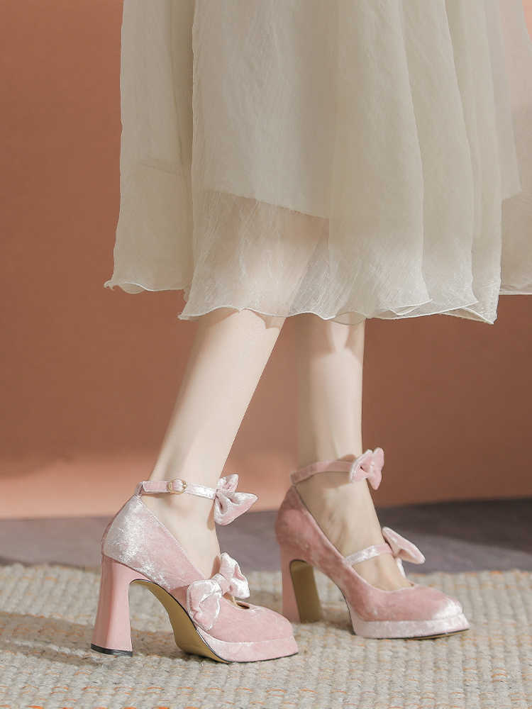 Velvet Platform Mary Jane Shoes - Image 6