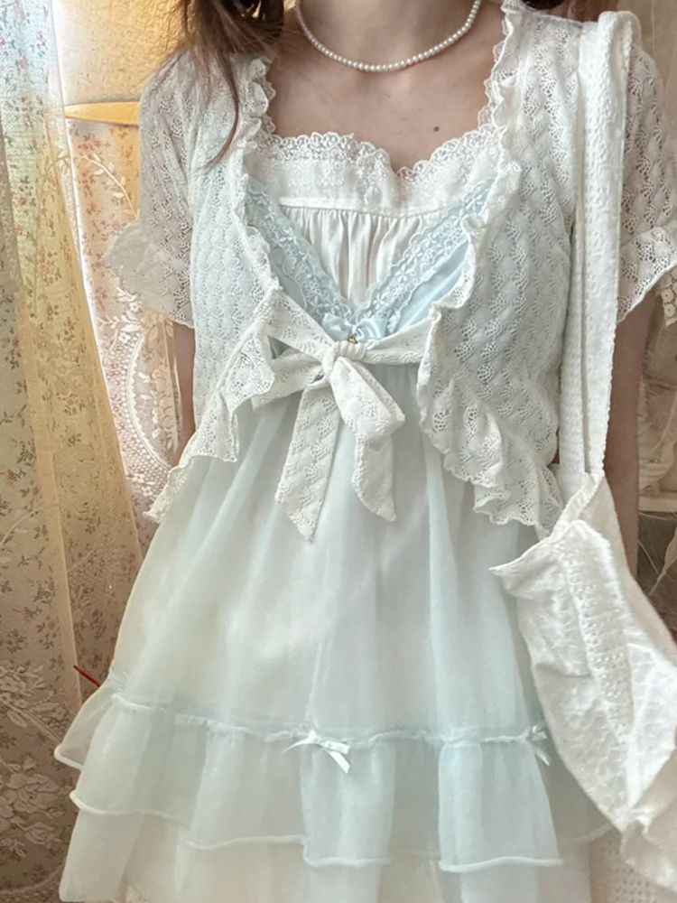 Vintage Baby Blue Skirt Three-piece Suit - Image 5