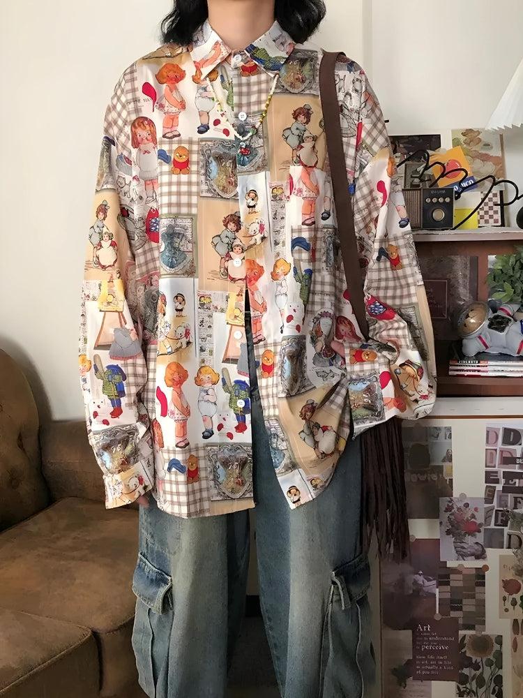 Vintage Cartoon Oversized Shirt - Image 2