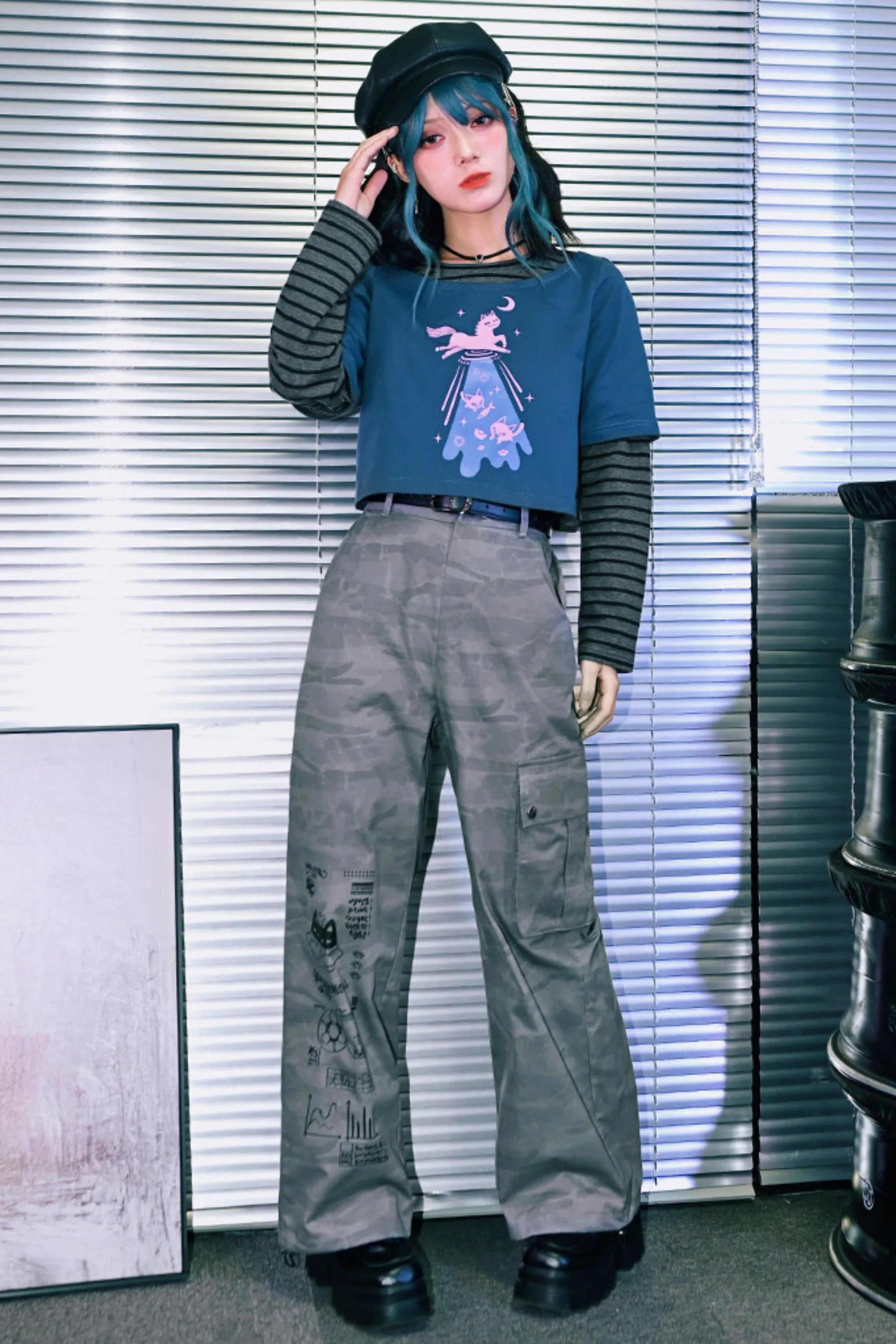 Edgy Cat Wide Leg Pants - Image 8