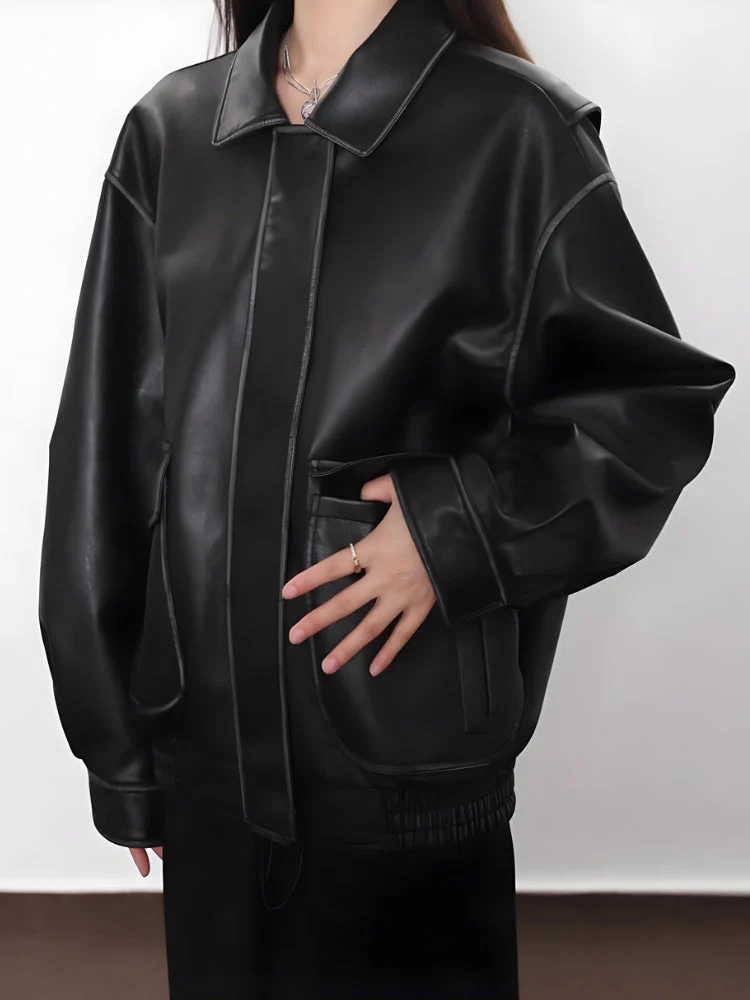 Vintage Faux Brown Leather Jacket - Image 6