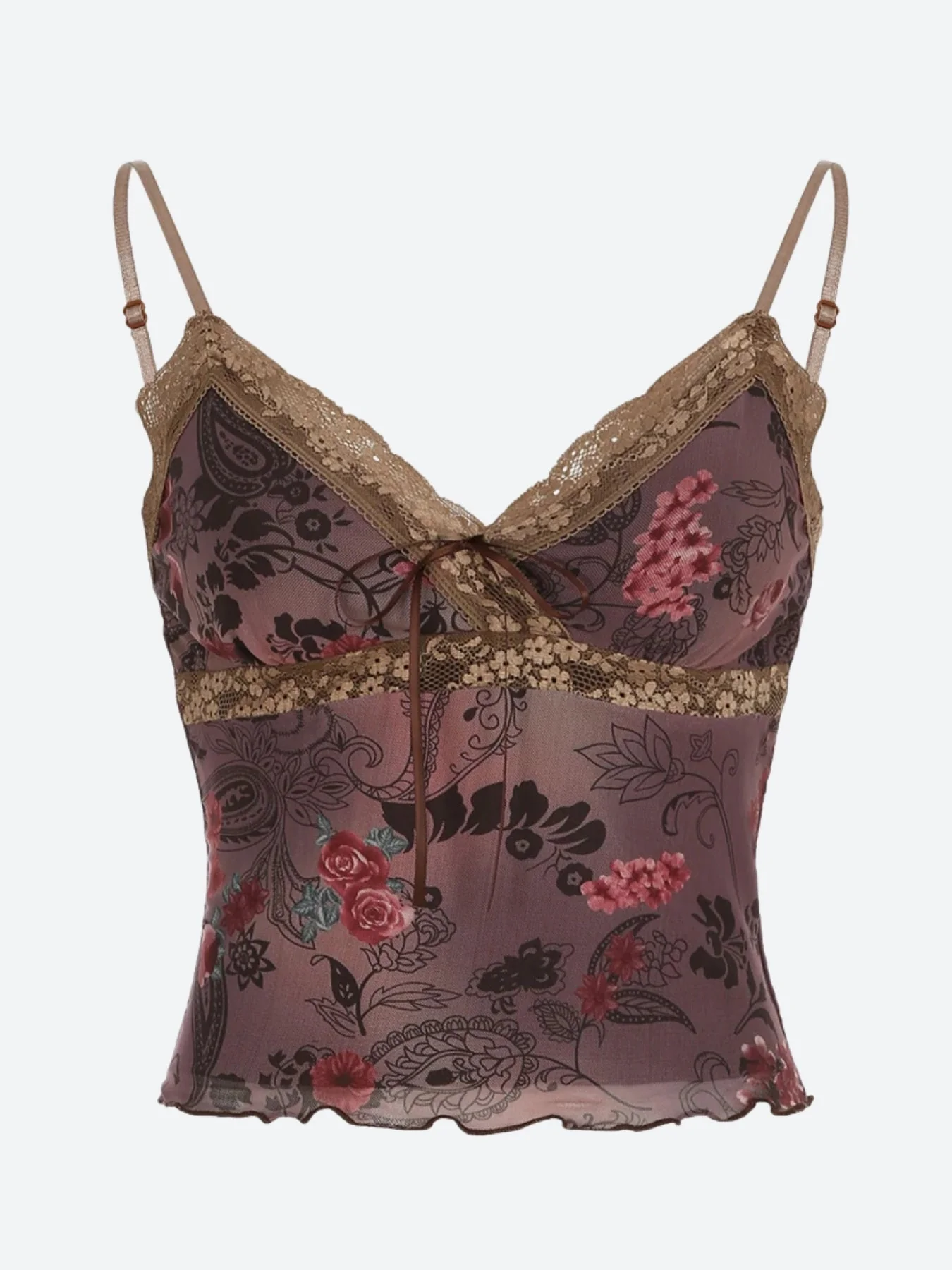 Vintage Floral Lace Trim Top - Image 5