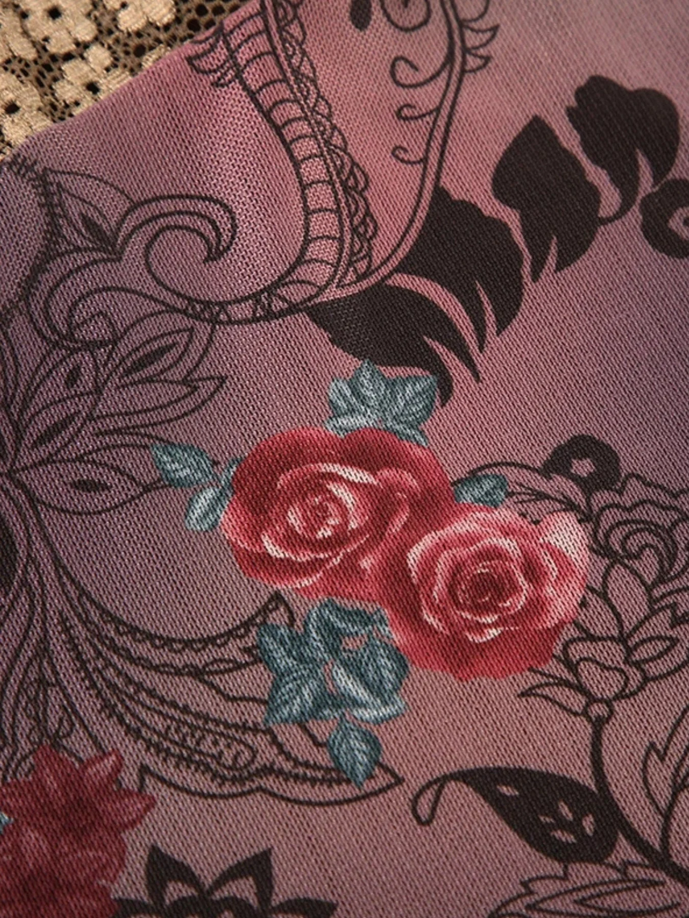 Vintage Floral Lace Trim Top - Image 6