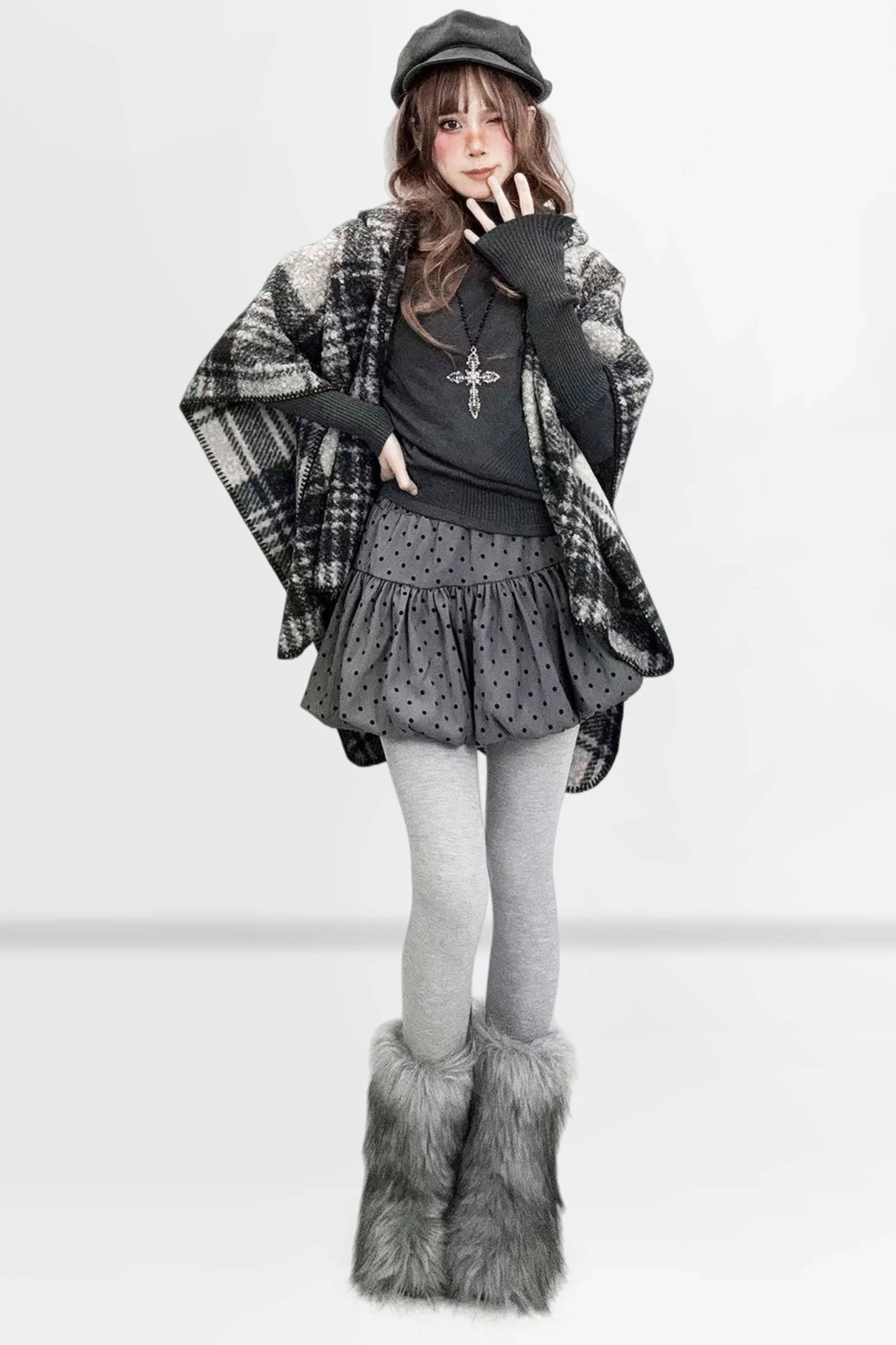 Dark Gray Asymmetrical Turtleneck Top - Image 4
