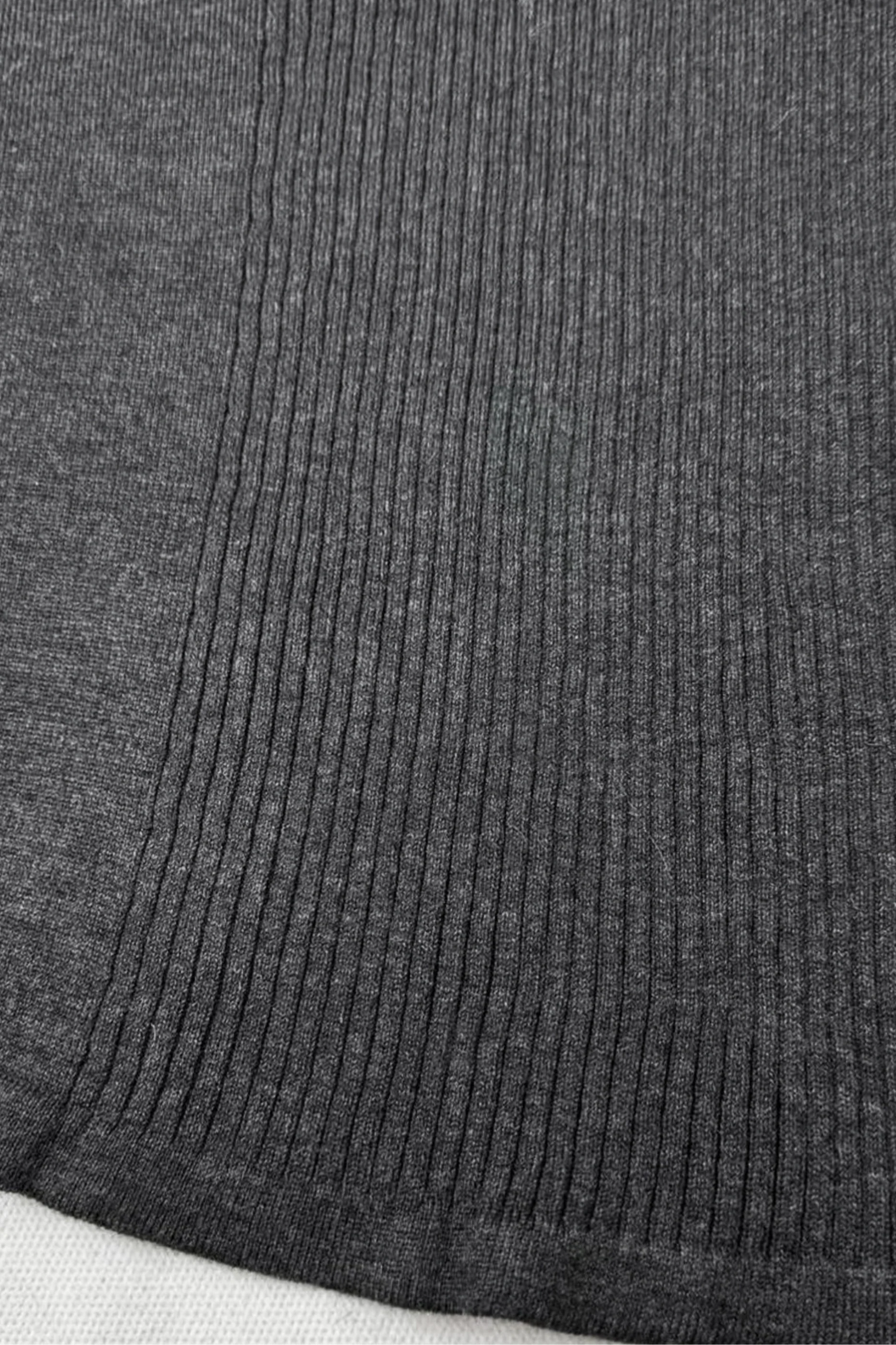 Dark Gray Asymmetrical Turtleneck Top - Image 5