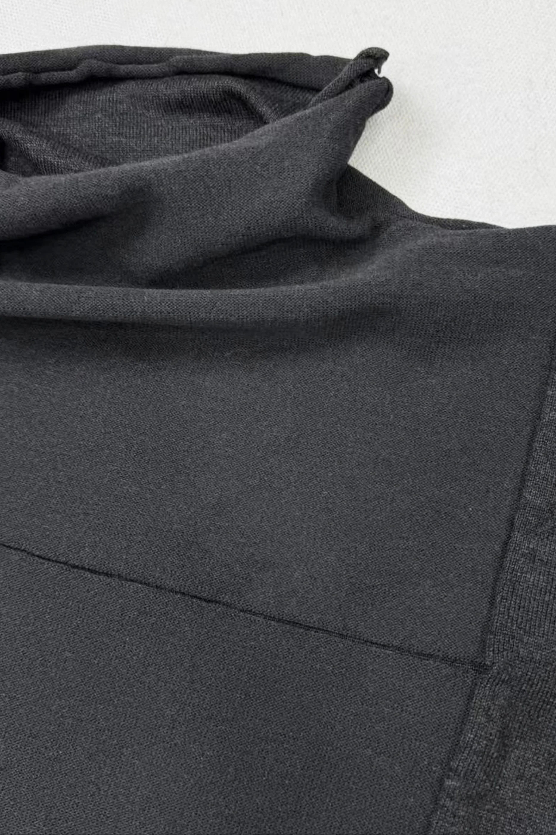 Dark Gray Asymmetrical Turtleneck Top - Image 6