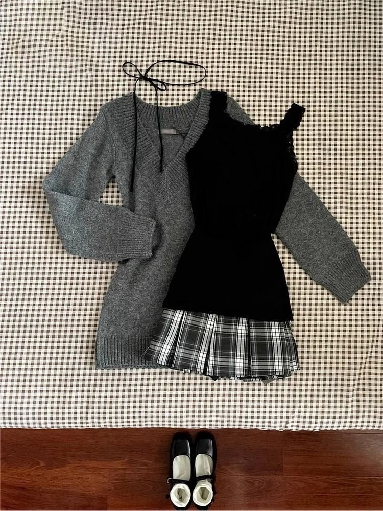 vintage gray sweater coord - Image 3