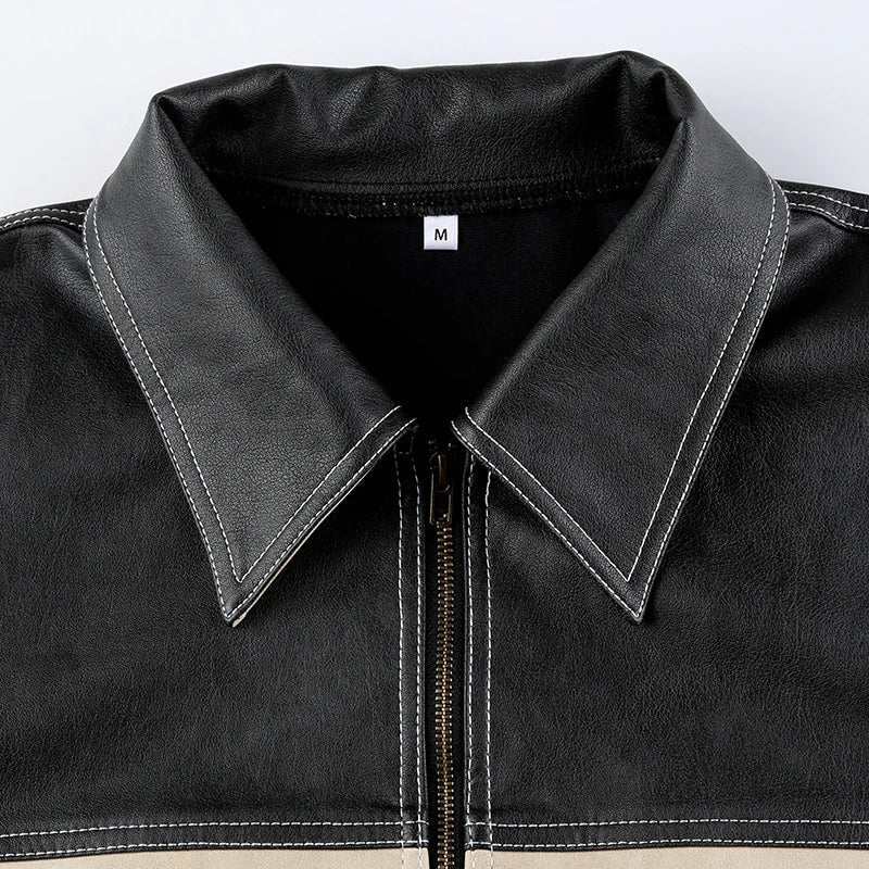 Vintage Grunge Biker Leather Jacket - Image 4