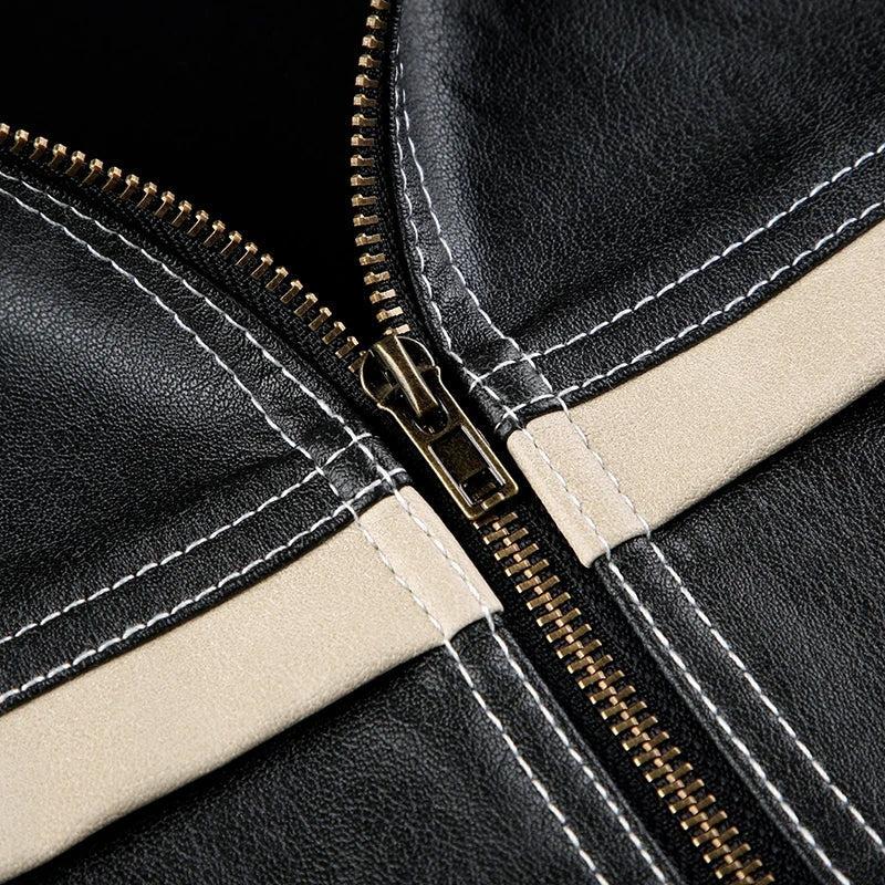 Vintage Grunge Biker Leather Jacket - Image 6